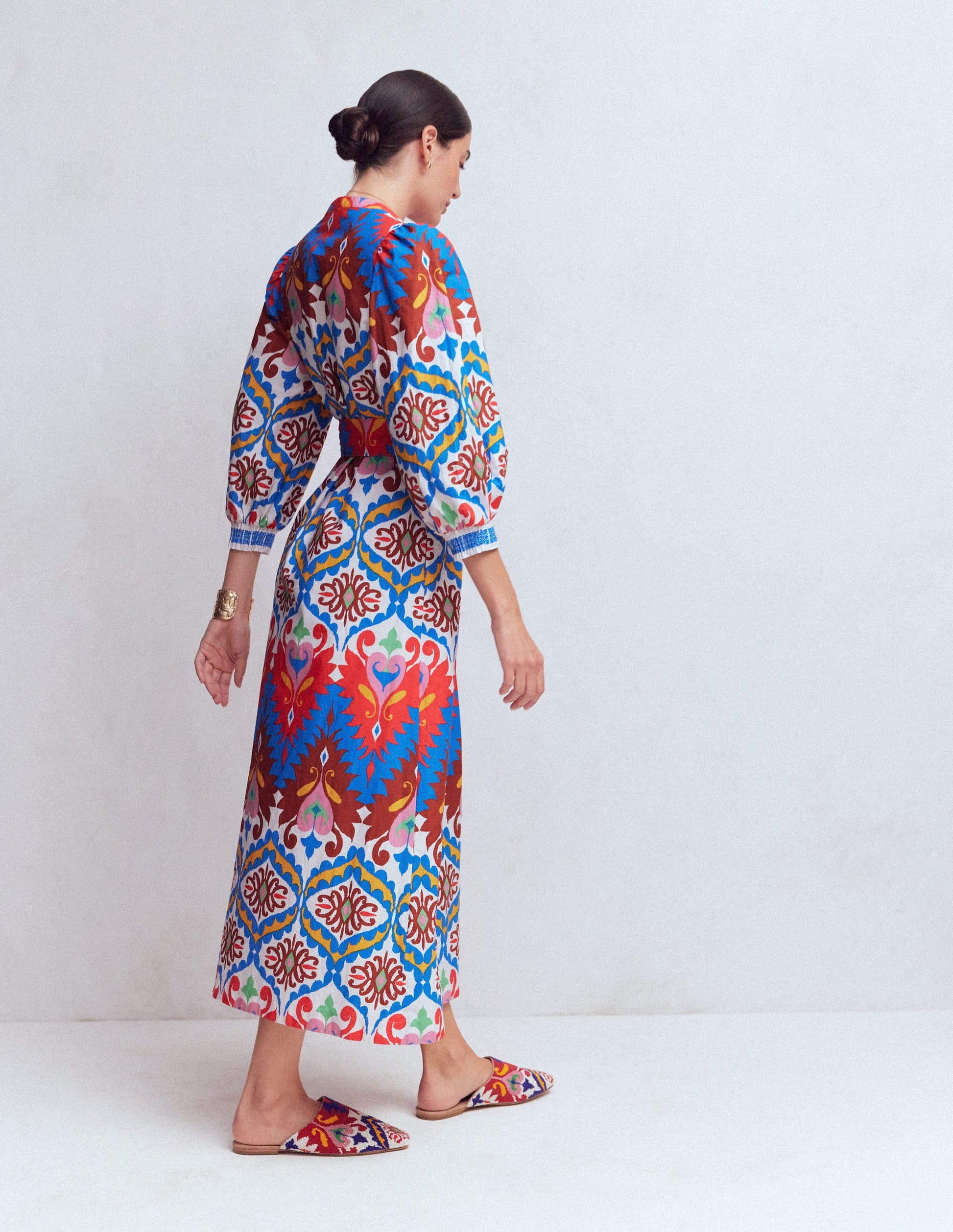 Octavia Cotton Dress-Multi Ikat Dream-5