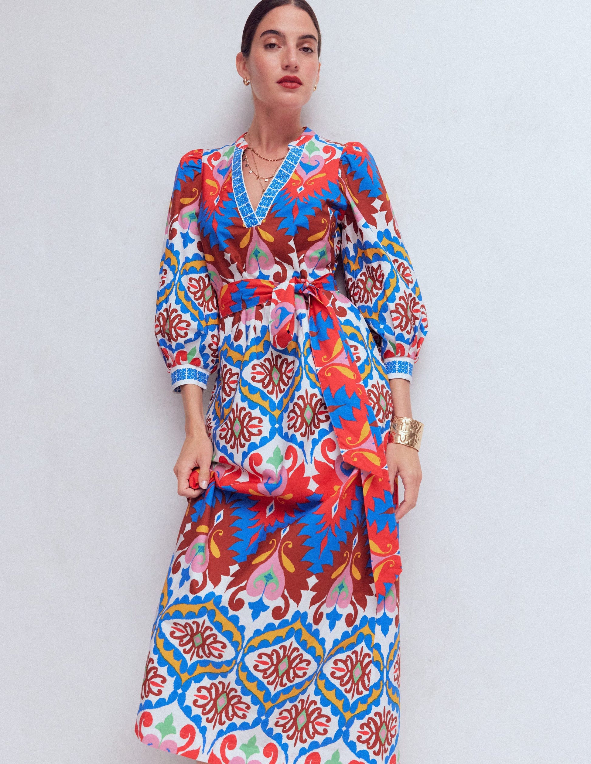 Octavia Cotton Dress-Multi Ikat Dream-6