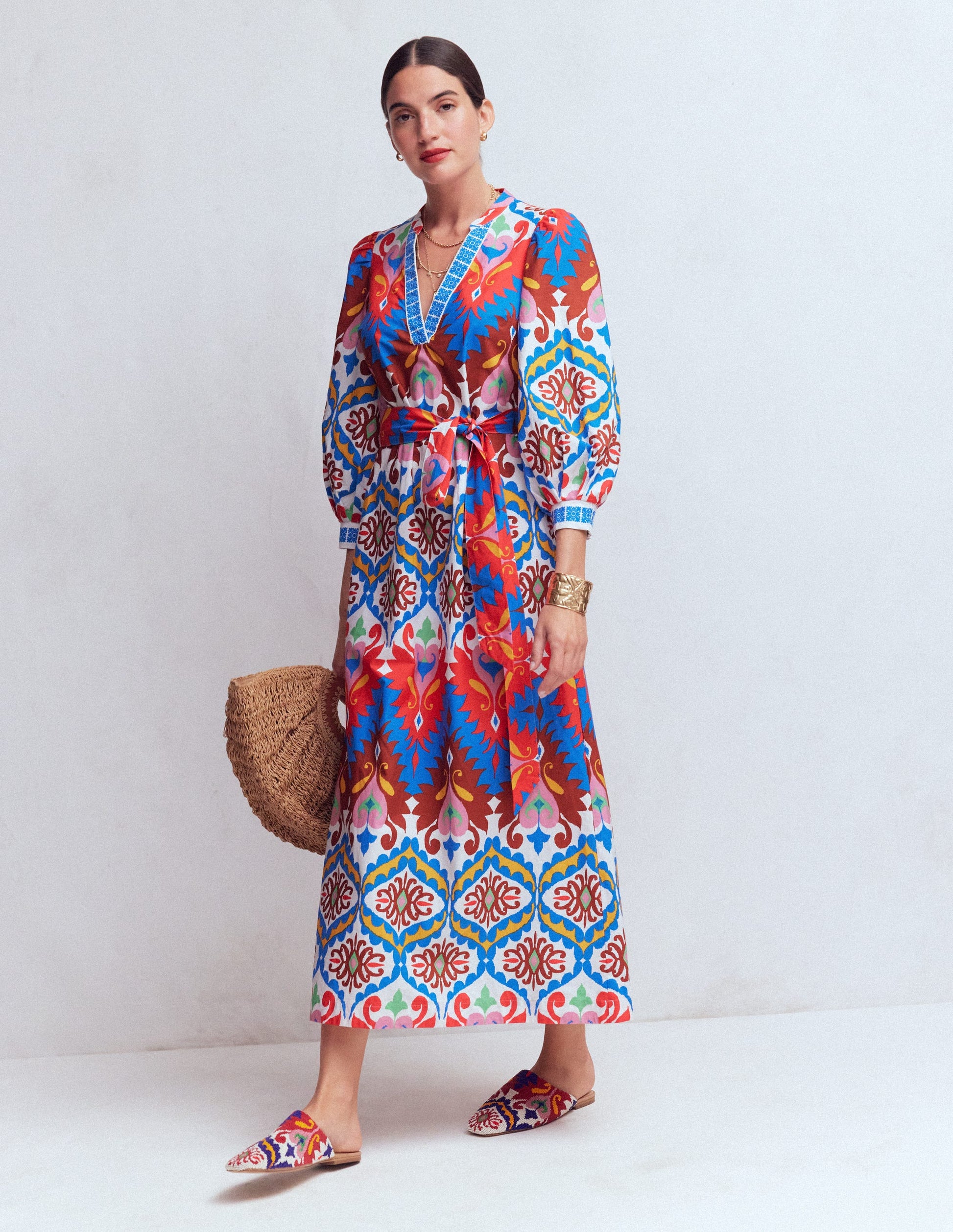 Octavia Cotton Dress-Multi Ikat Dream-7