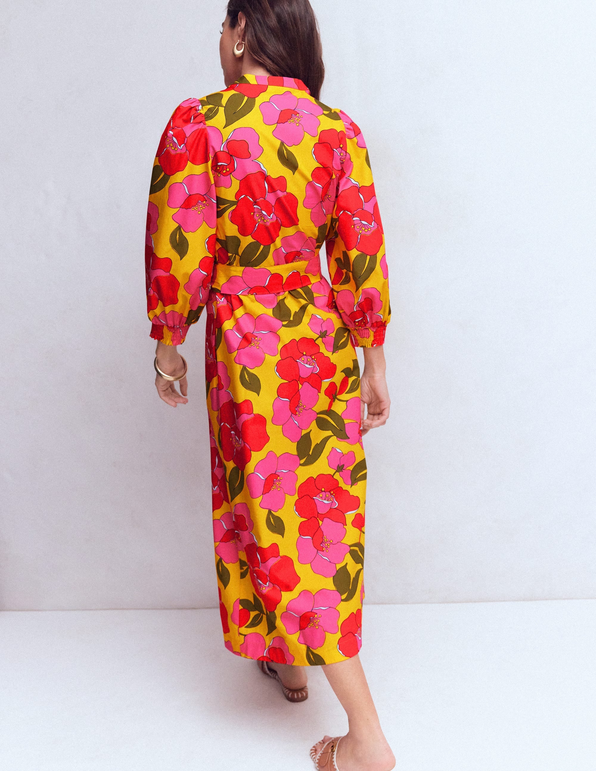 Octavia Cotton Dress-Yellow, Radiant Bloom - Image 4