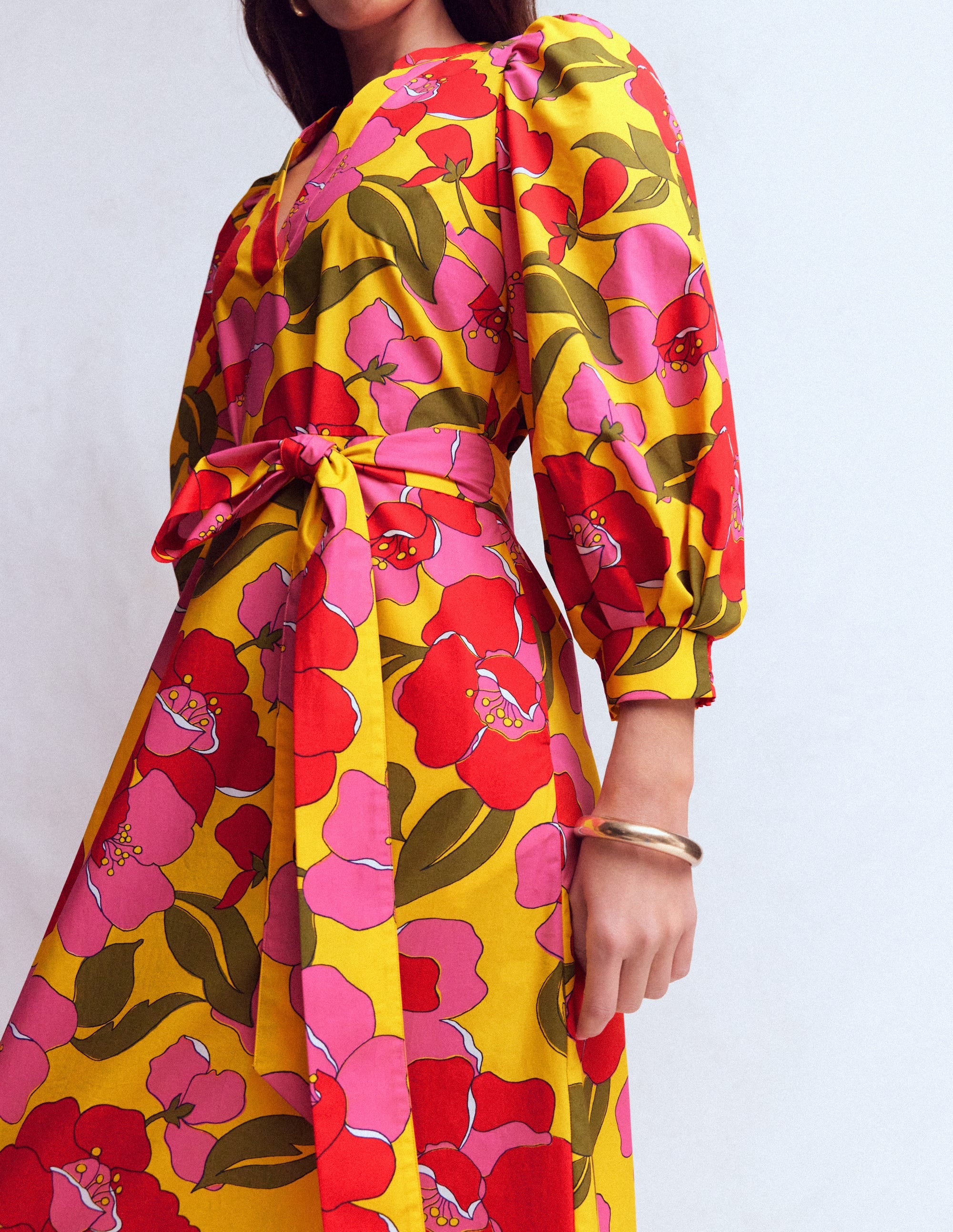 Octavia Cotton Dress-Yellow, Radiant Bloom - Image 6