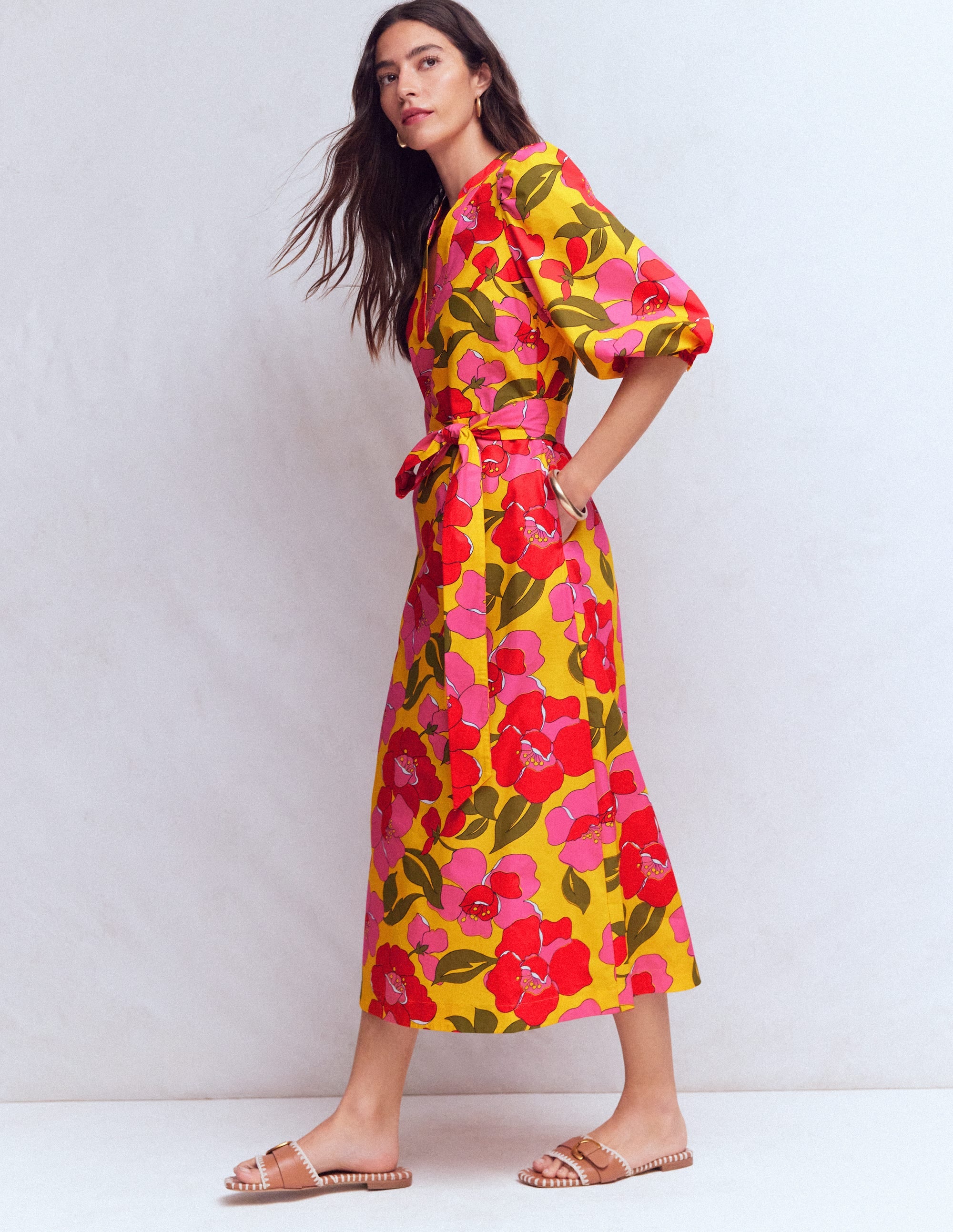 Octavia Cotton Dress-Yellow, Radiant Bloom - Image 7