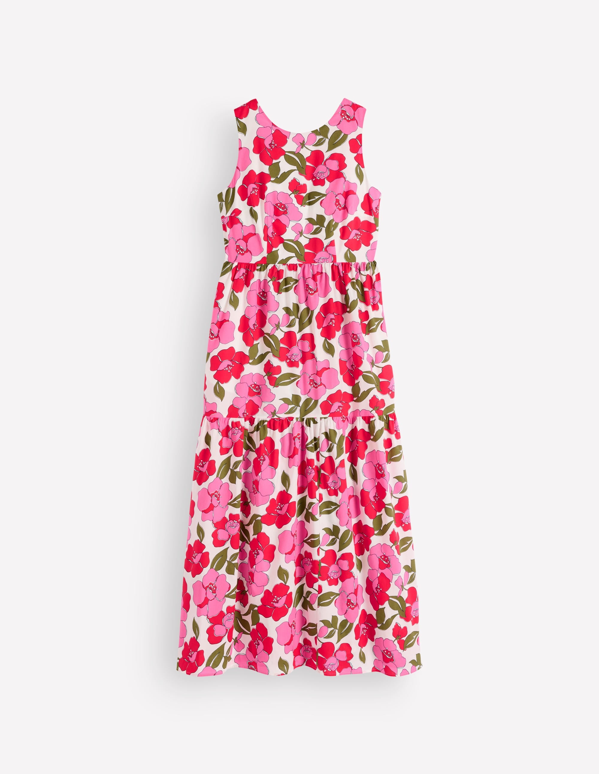 Sleeveless Poplin Dress-Pink Radiant Bloom - Image 9