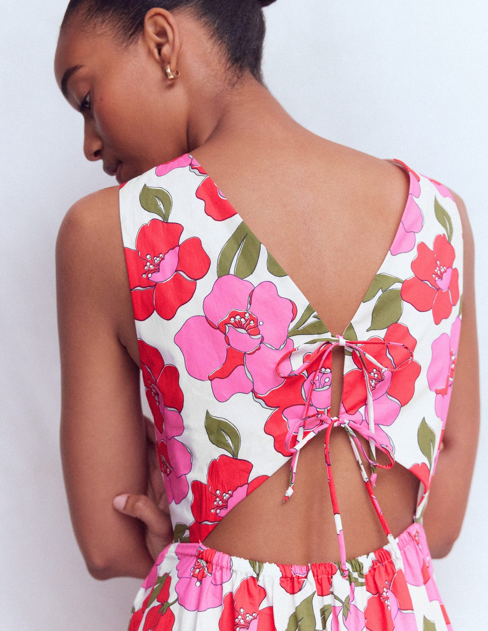 Sleeveless Poplin Dress-Pink Radiant Bloom-4