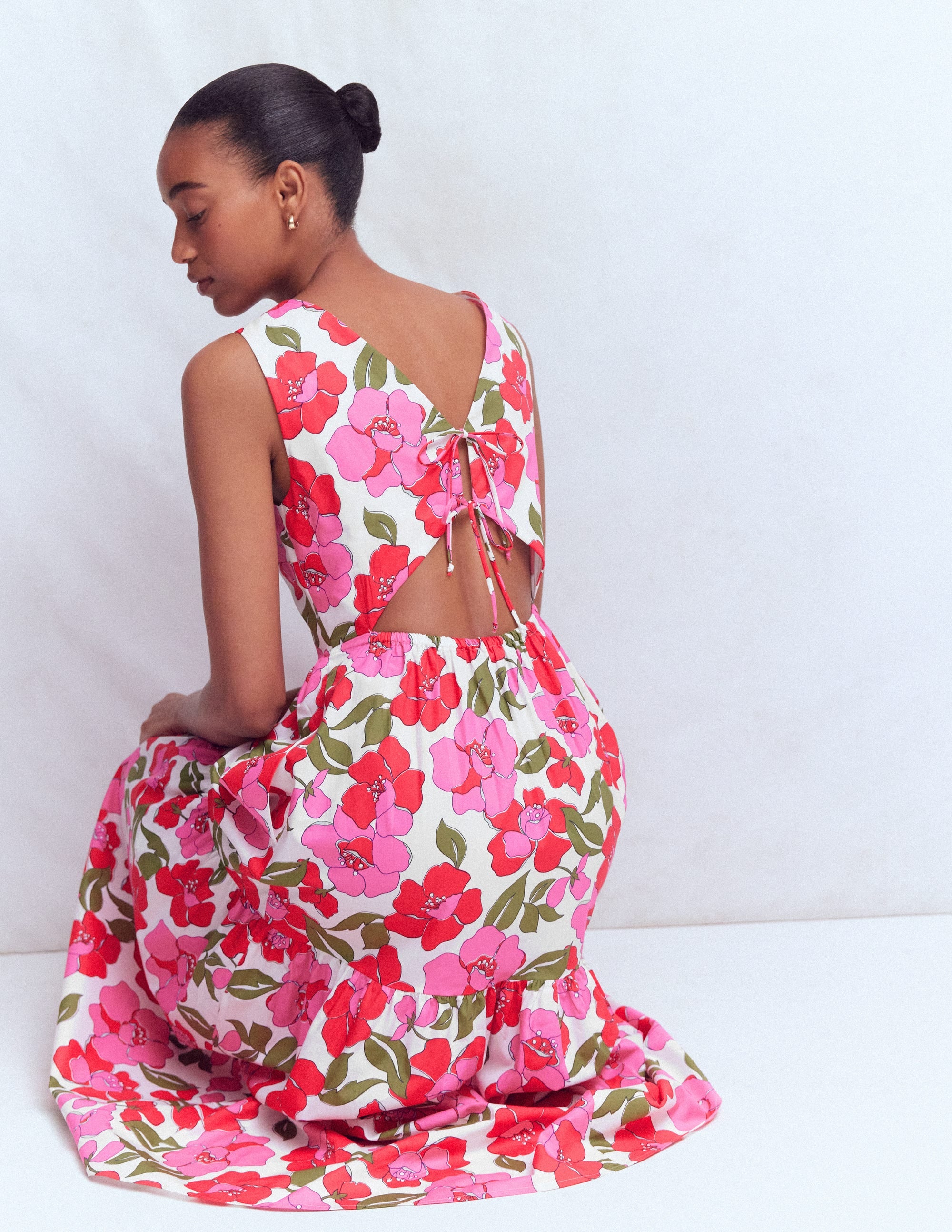 Sleeveless Poplin Dress-Pink Radiant Bloom - Image 6