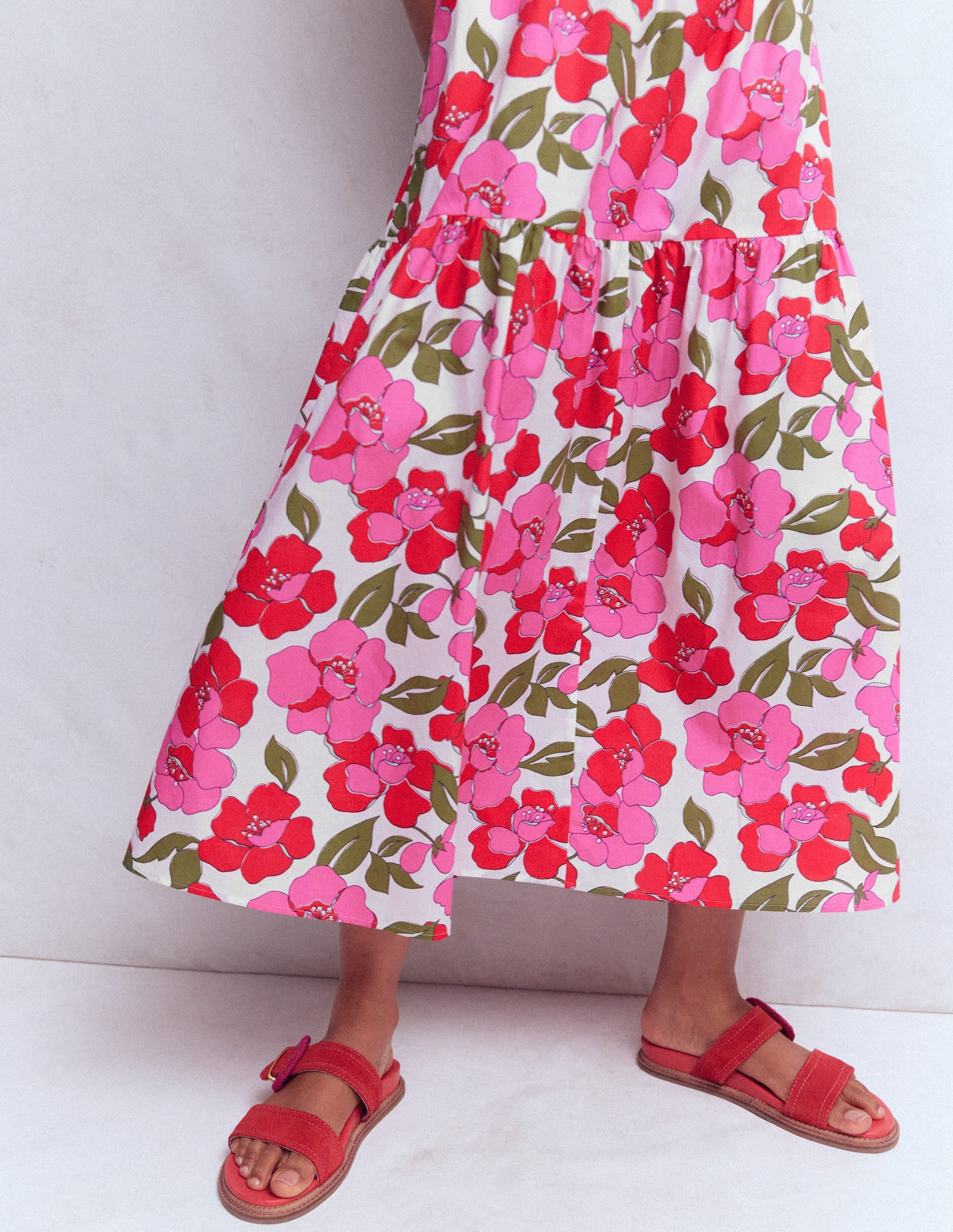 Sleeveless Poplin Dress-Pink Radiant Bloom - Image 8