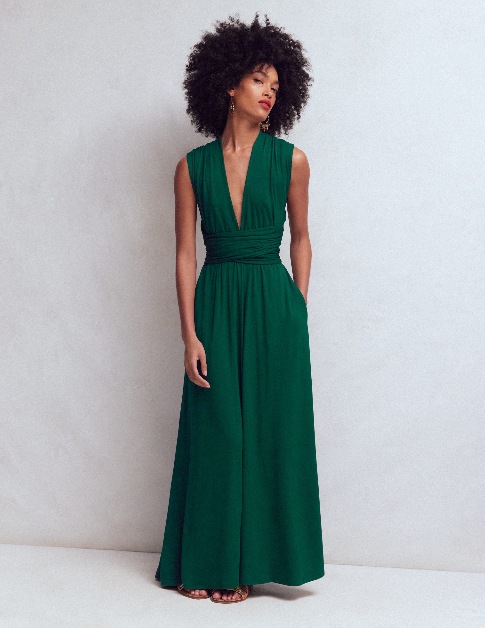Multiway Jersey Maxi Dress-Emerald Night - Image 1