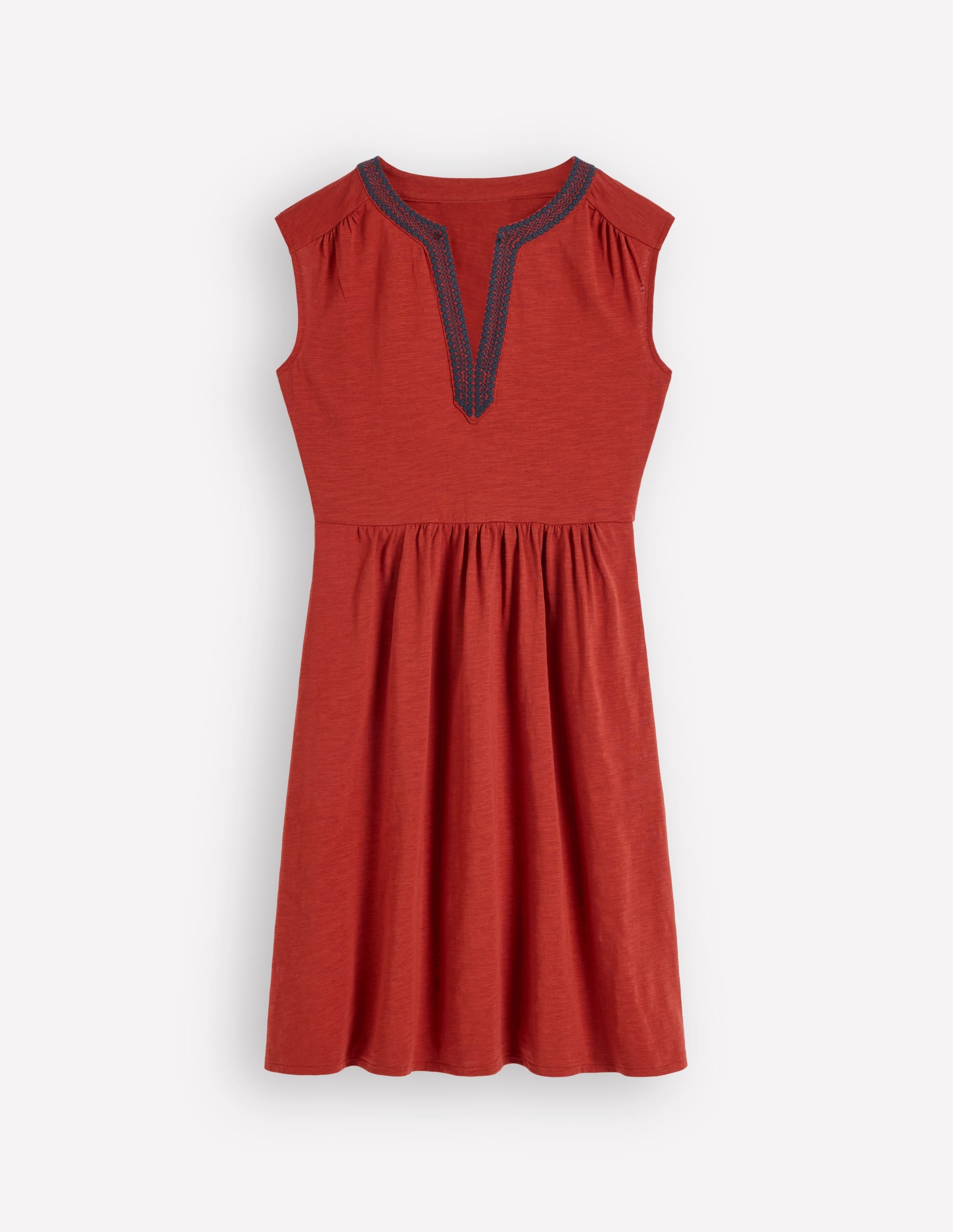 May Embroidered Short Dress-Burnt Orange - Image 6