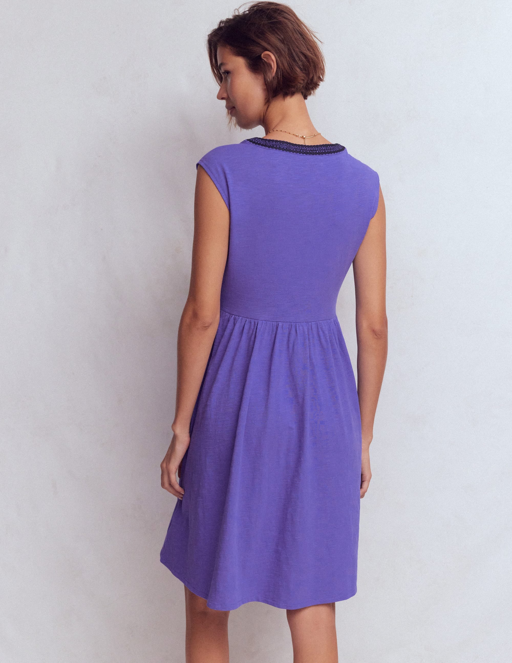 May Embroidered Short Dress-Han Purple - Image 3