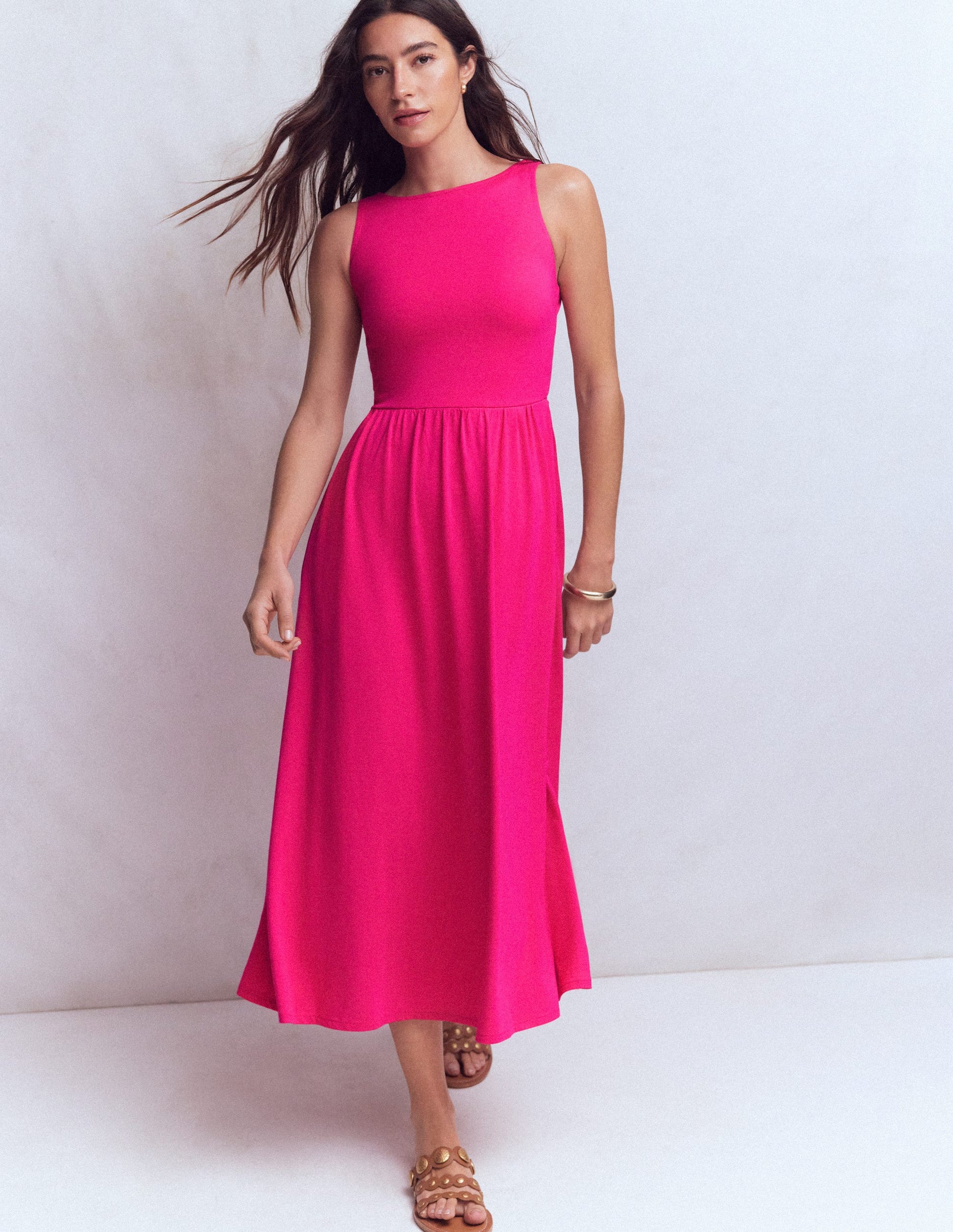 Saoirse Smocked Jersey Dress-Bright Pink | Boden UK Saoirse Smocked Jersey Dress-Bright Pink | Boden UK