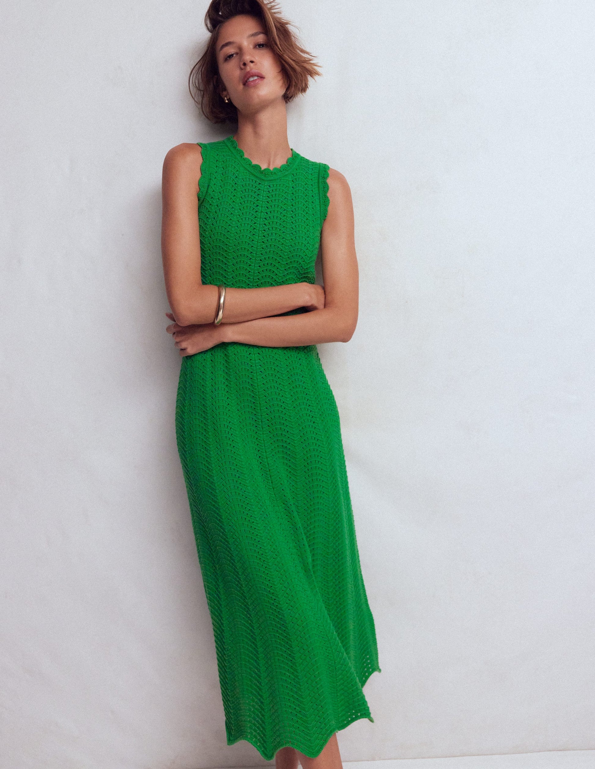 Stella Maxi Crochet Dress-Shamrock Green-1