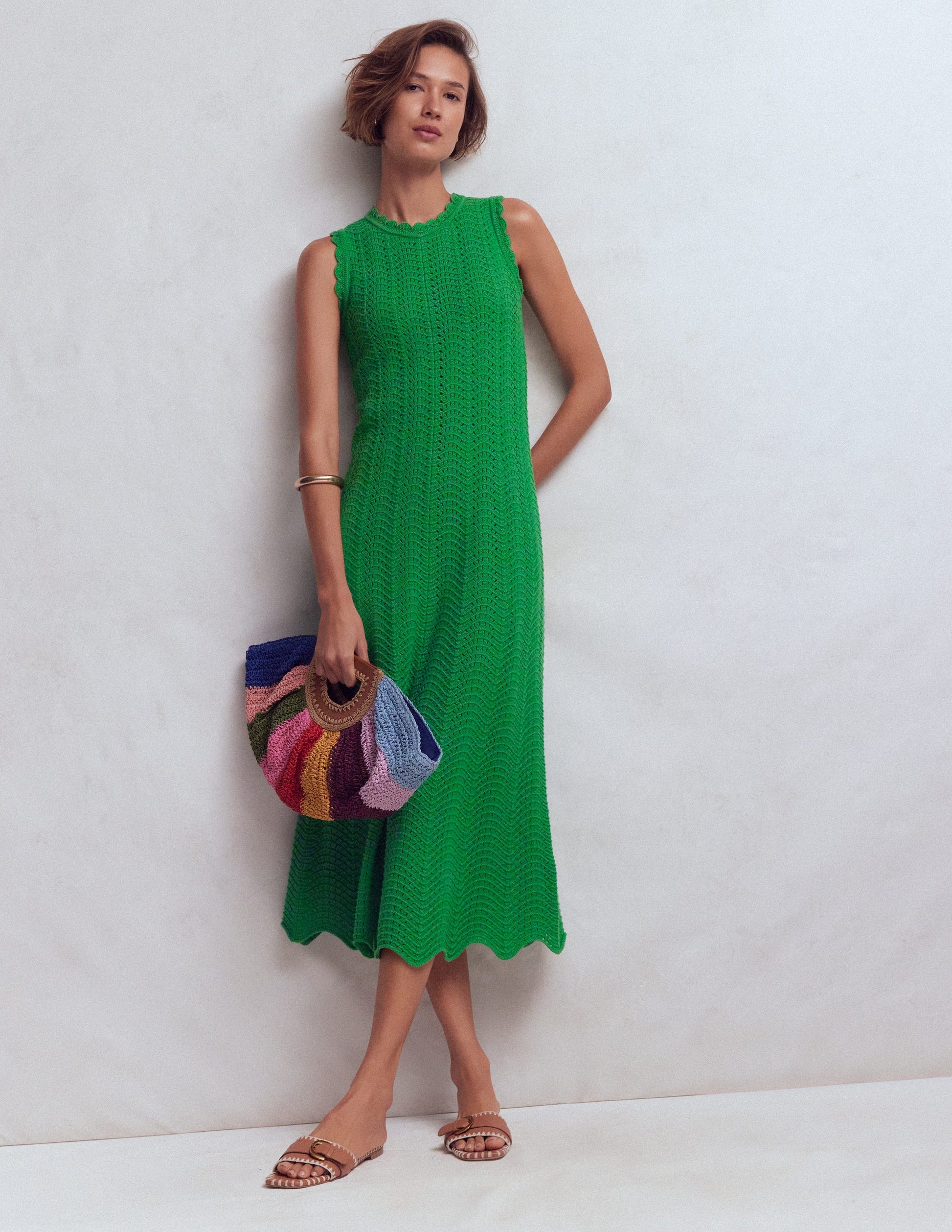Stella Maxi Crochet Dress-Shamrock Green-4