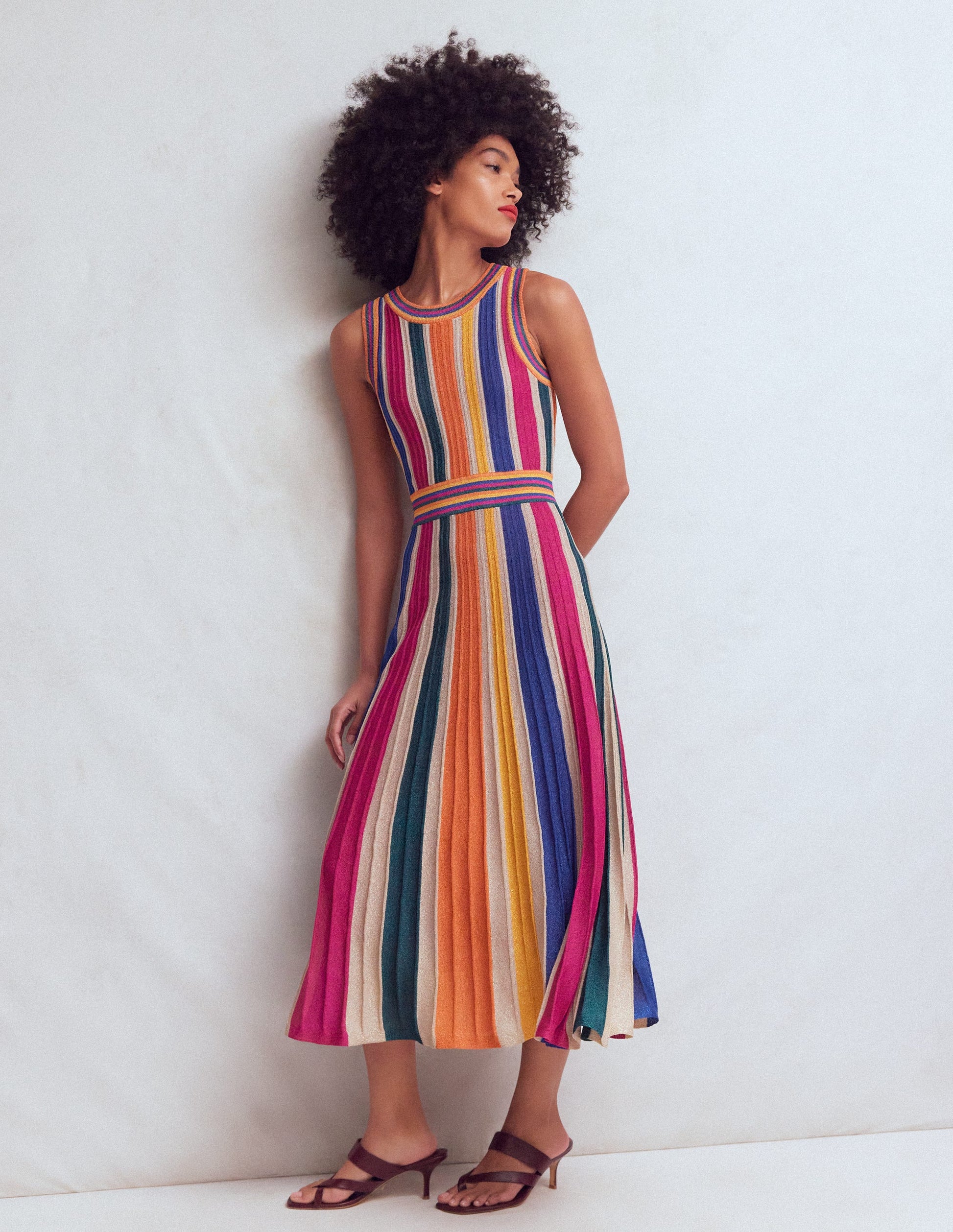 Metallic Multi Stripe Dress-Metallic Multi Stripe-4