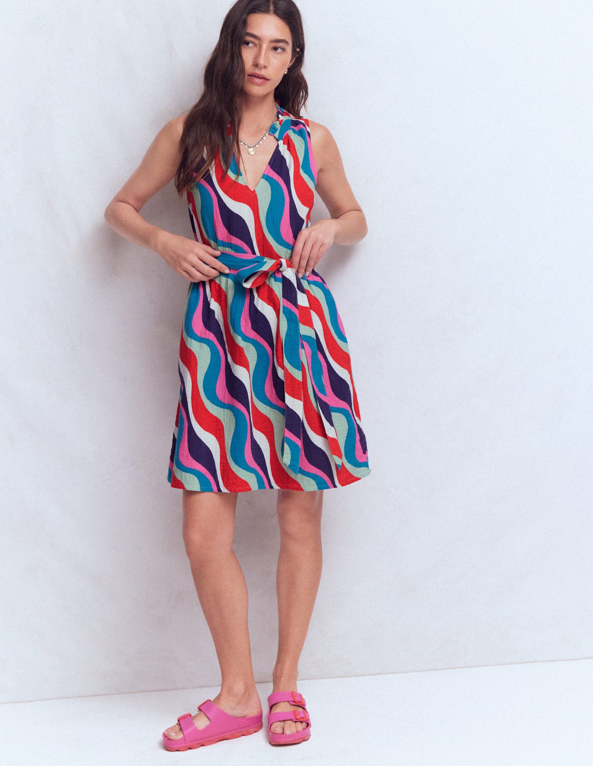 Viv Double Cloth Short Dress-Wiggle Print-4