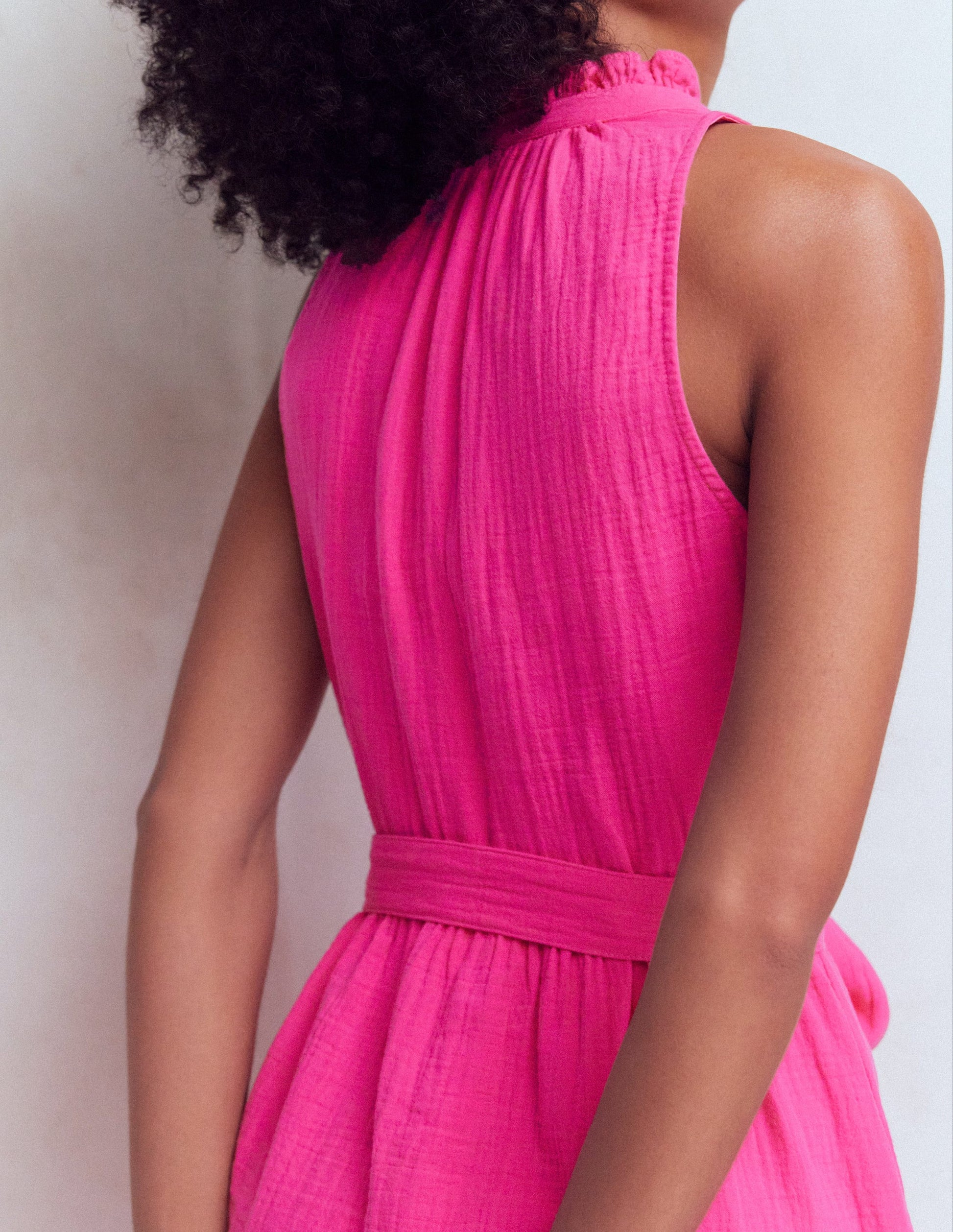 Viv Double Cloth Short Dress-Pink Peony-2