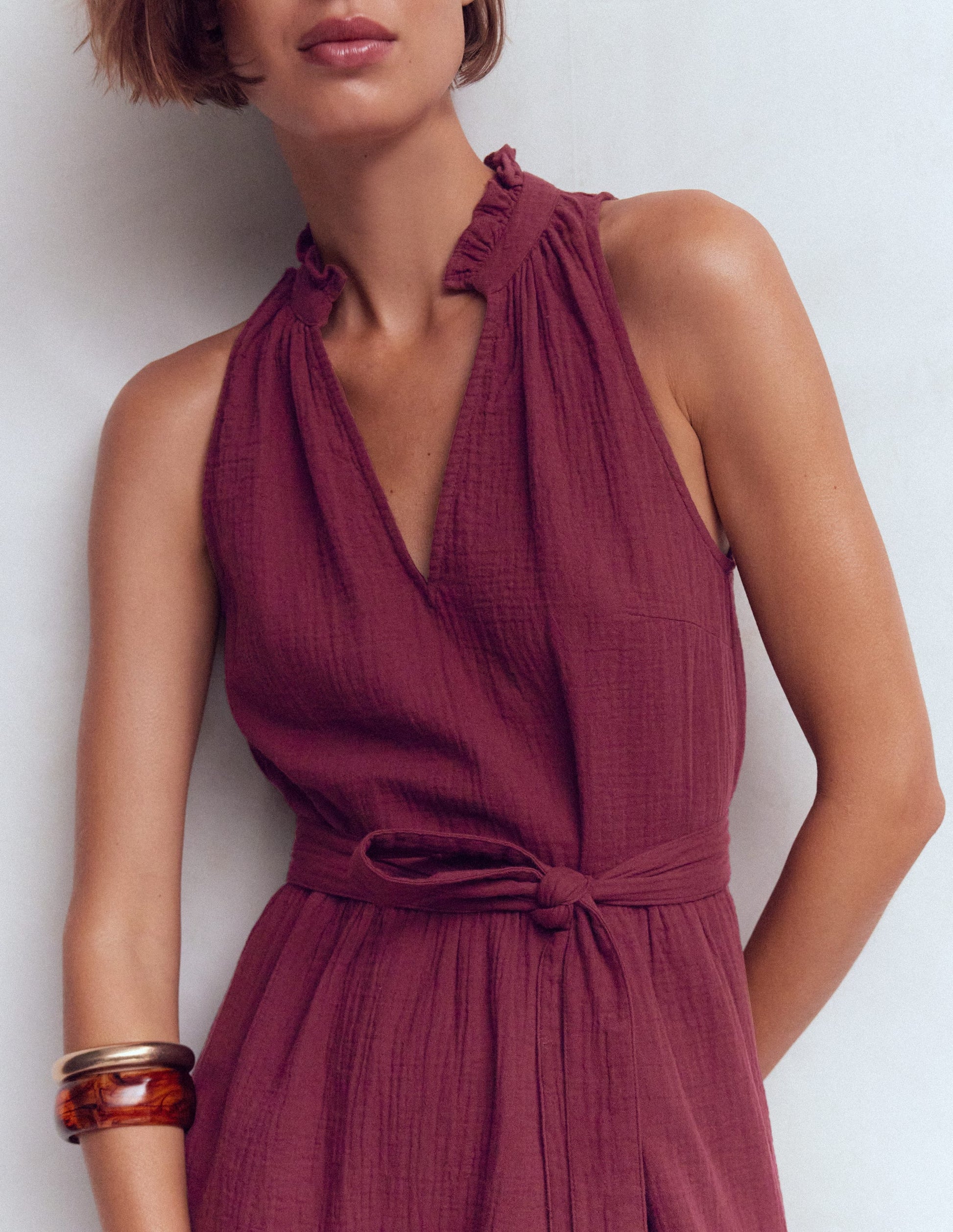 Viv Double Cloth Short Dress-Deep Wisteria-2
