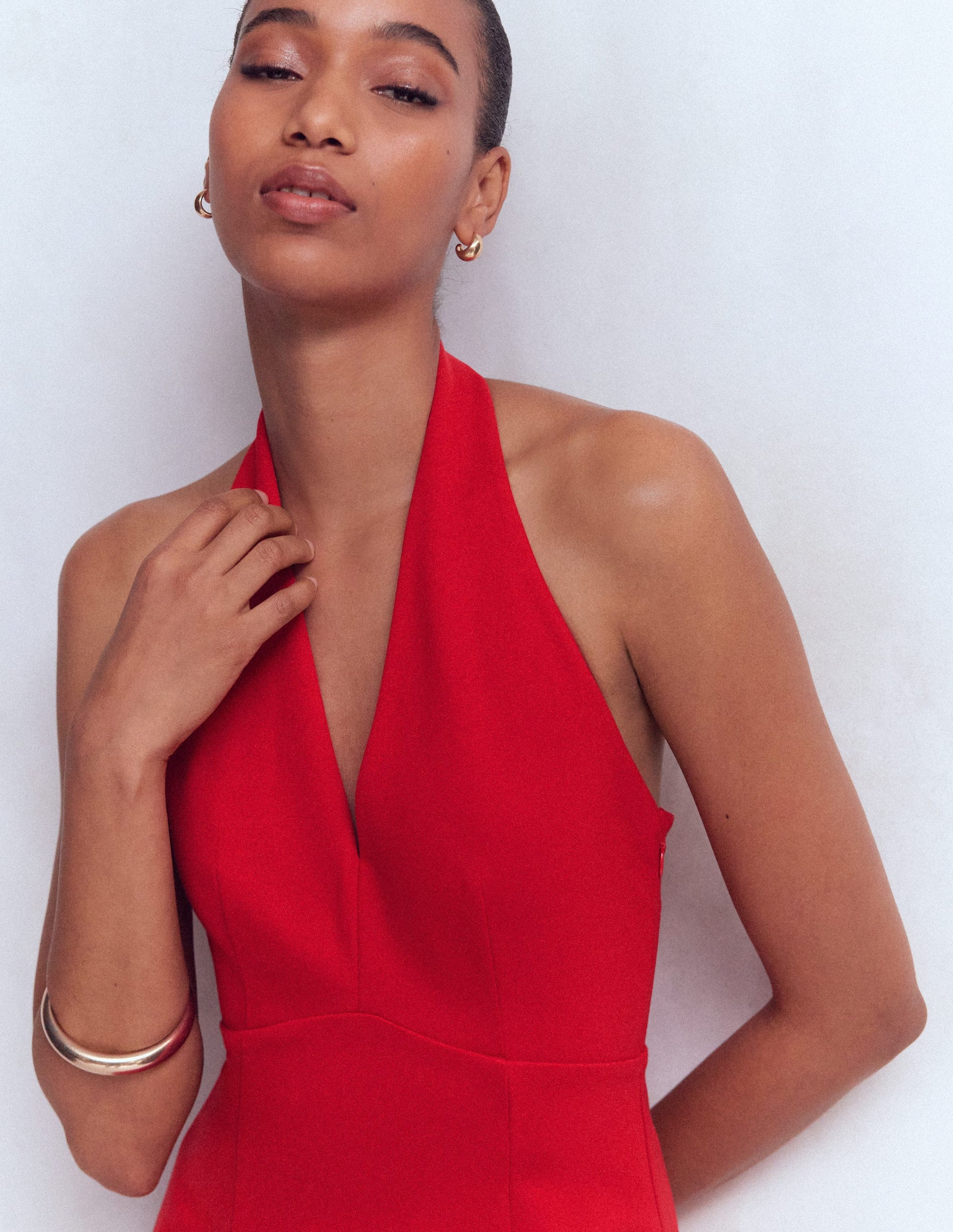 Halter Neck Jersey Maxi Dress-Red | Boden UK Halter Neck Jersey Maxi Dress-Red | Boden UK