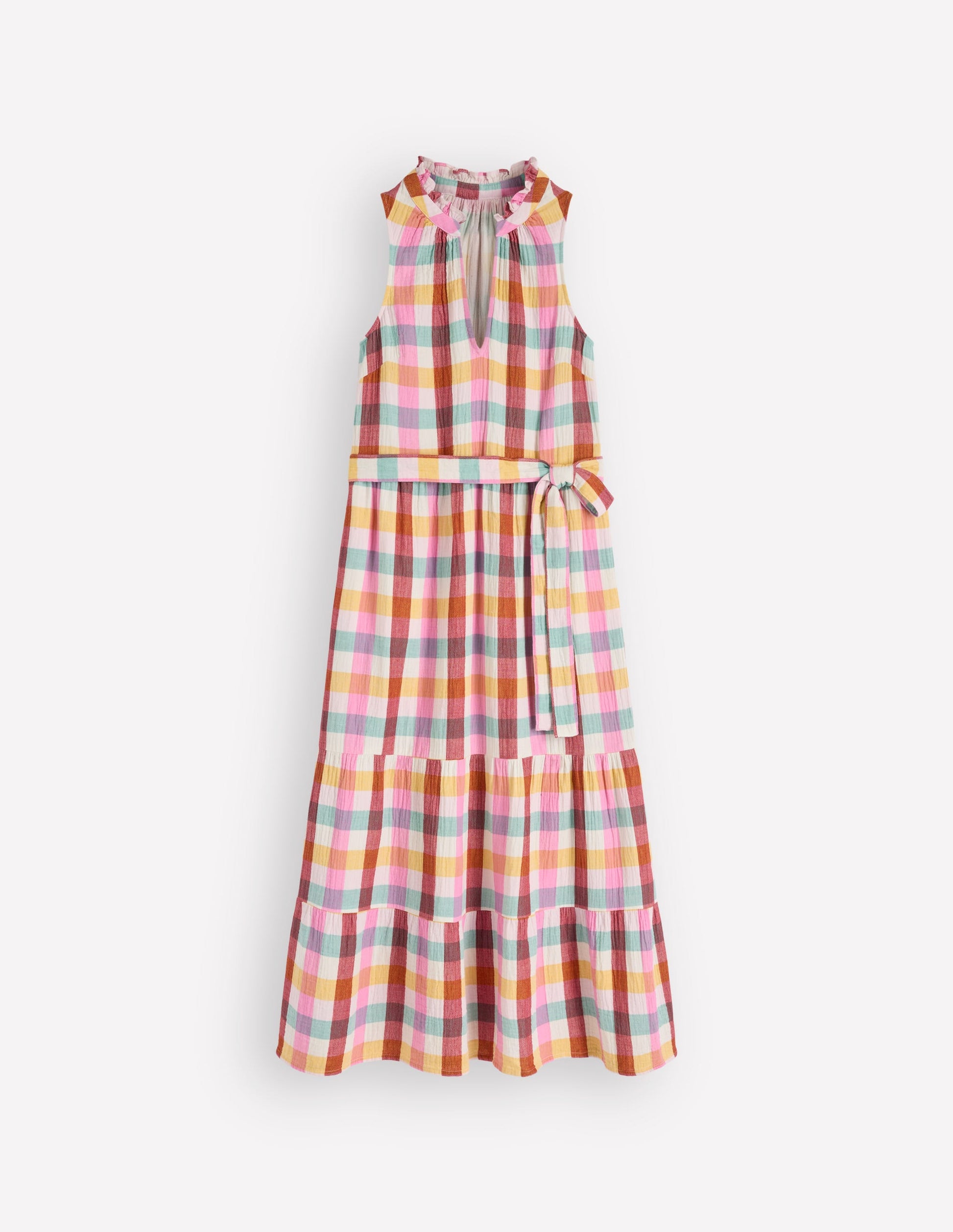 Viv Double Cloth Maxi Dress-Multi Check-7