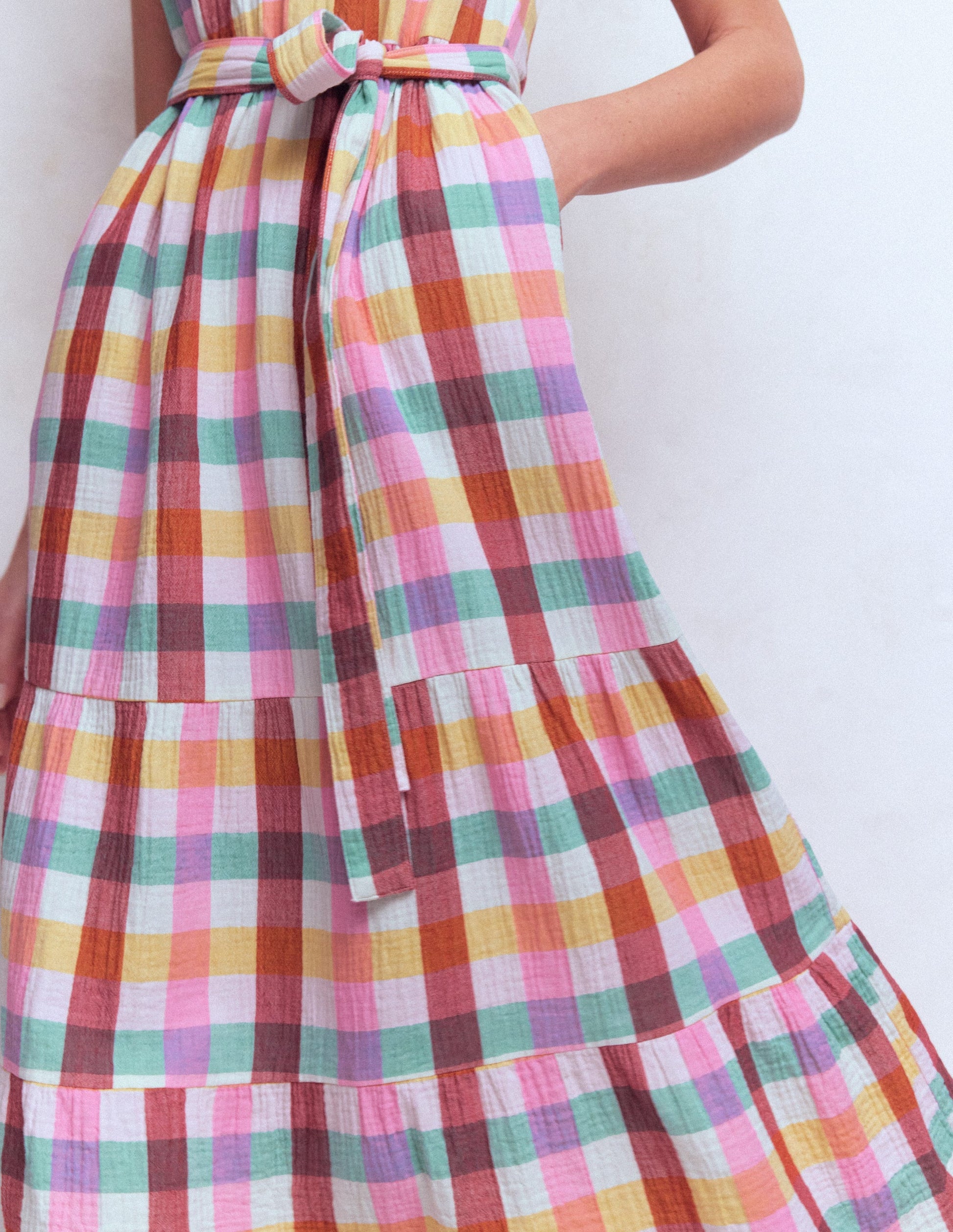 Viv Double Cloth Maxi Dress-Multi Check-2