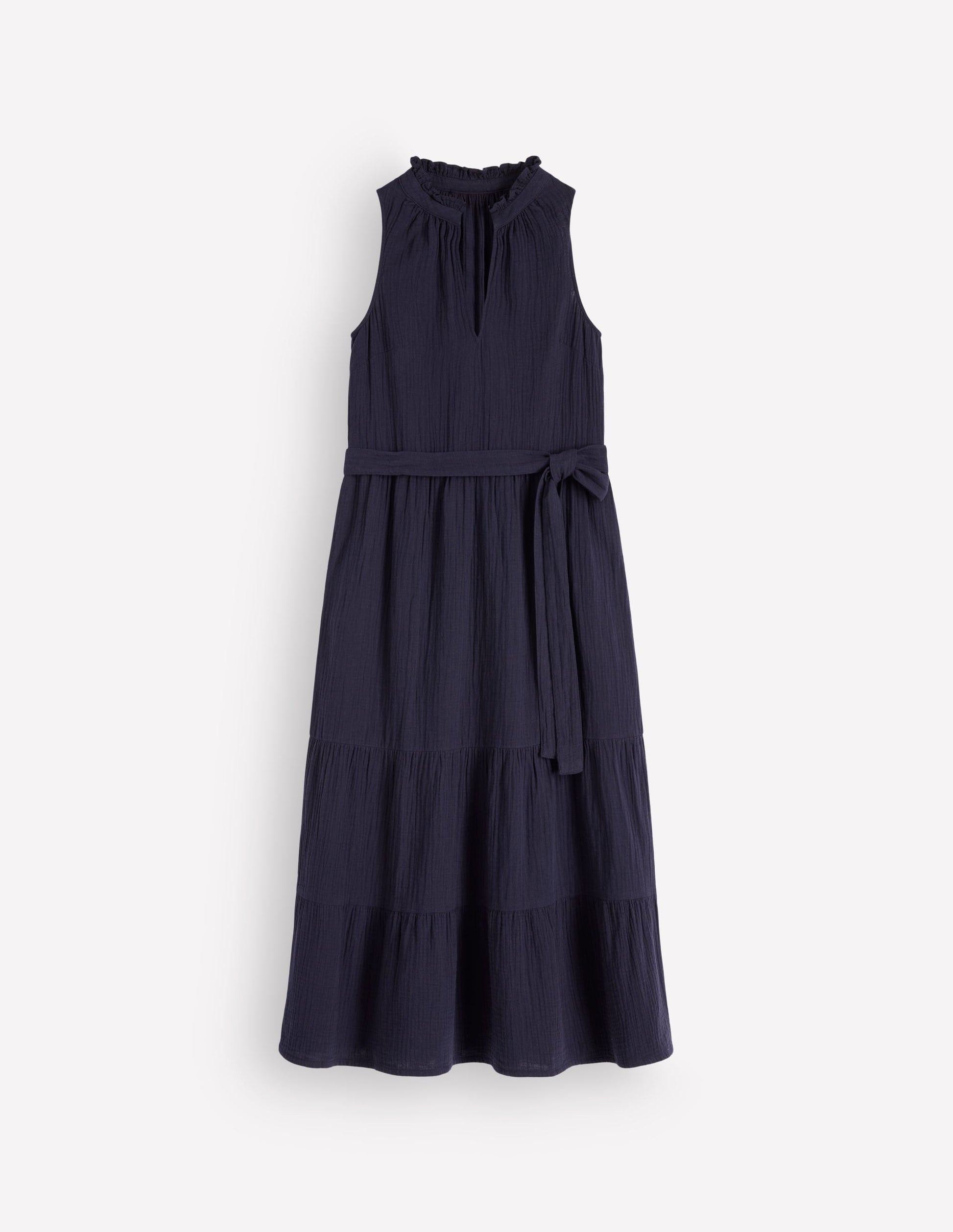 Viv Double Cloth Maxi Dress-Navy-6