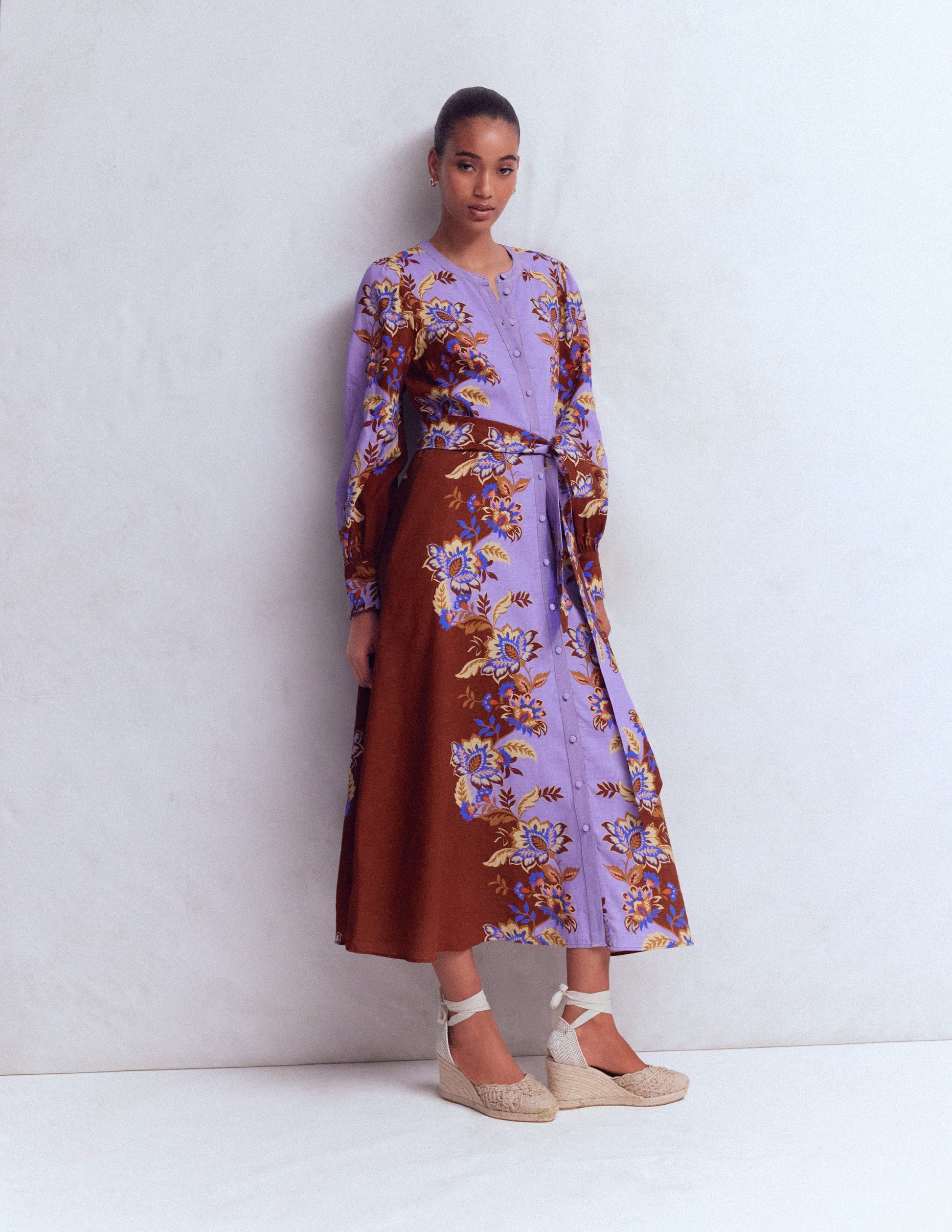Blouson Sleeve Occasion Dress-Multi Super Bloom-2