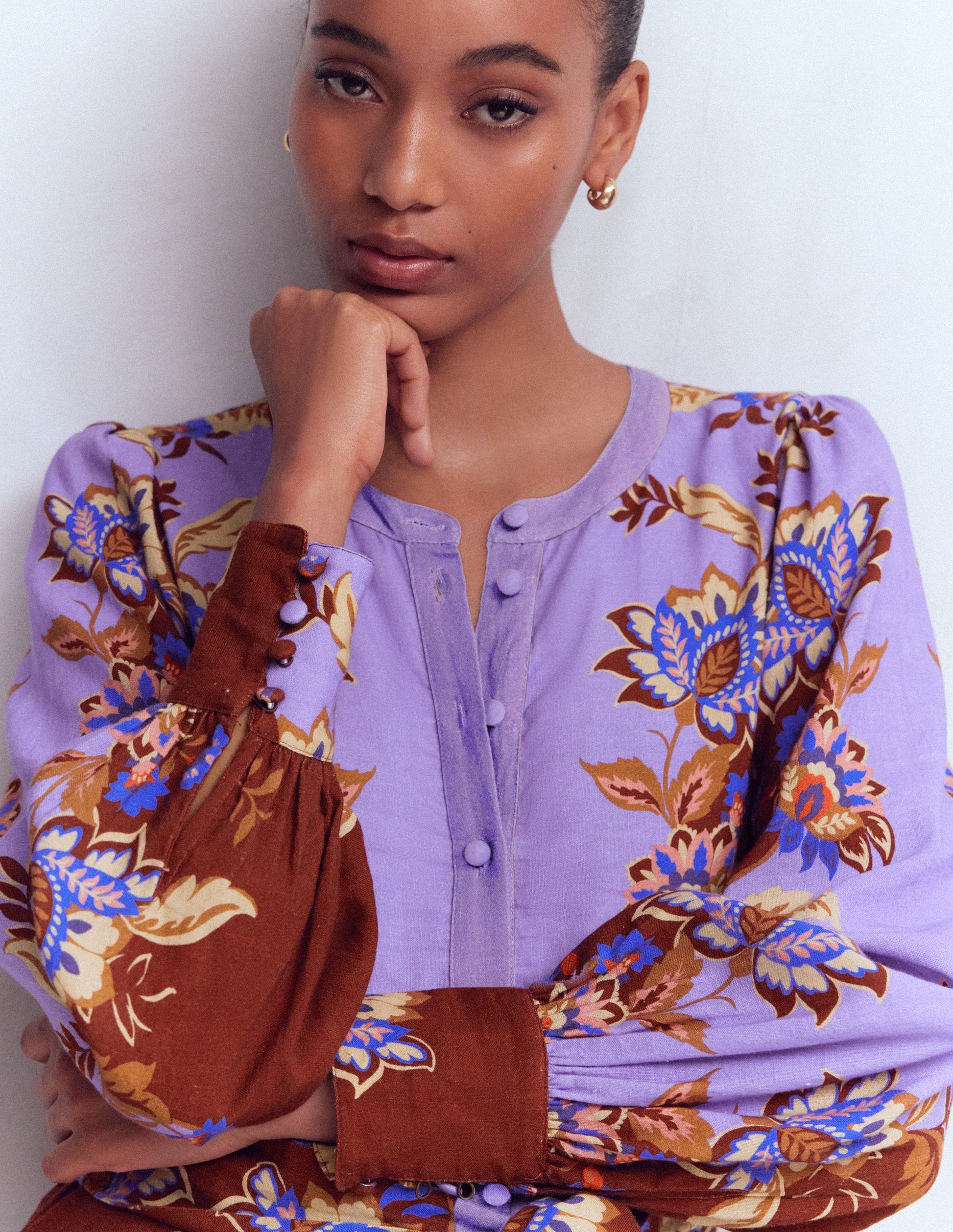 Blouson Sleeve Occasion Dress-Multi Super Bloom-3