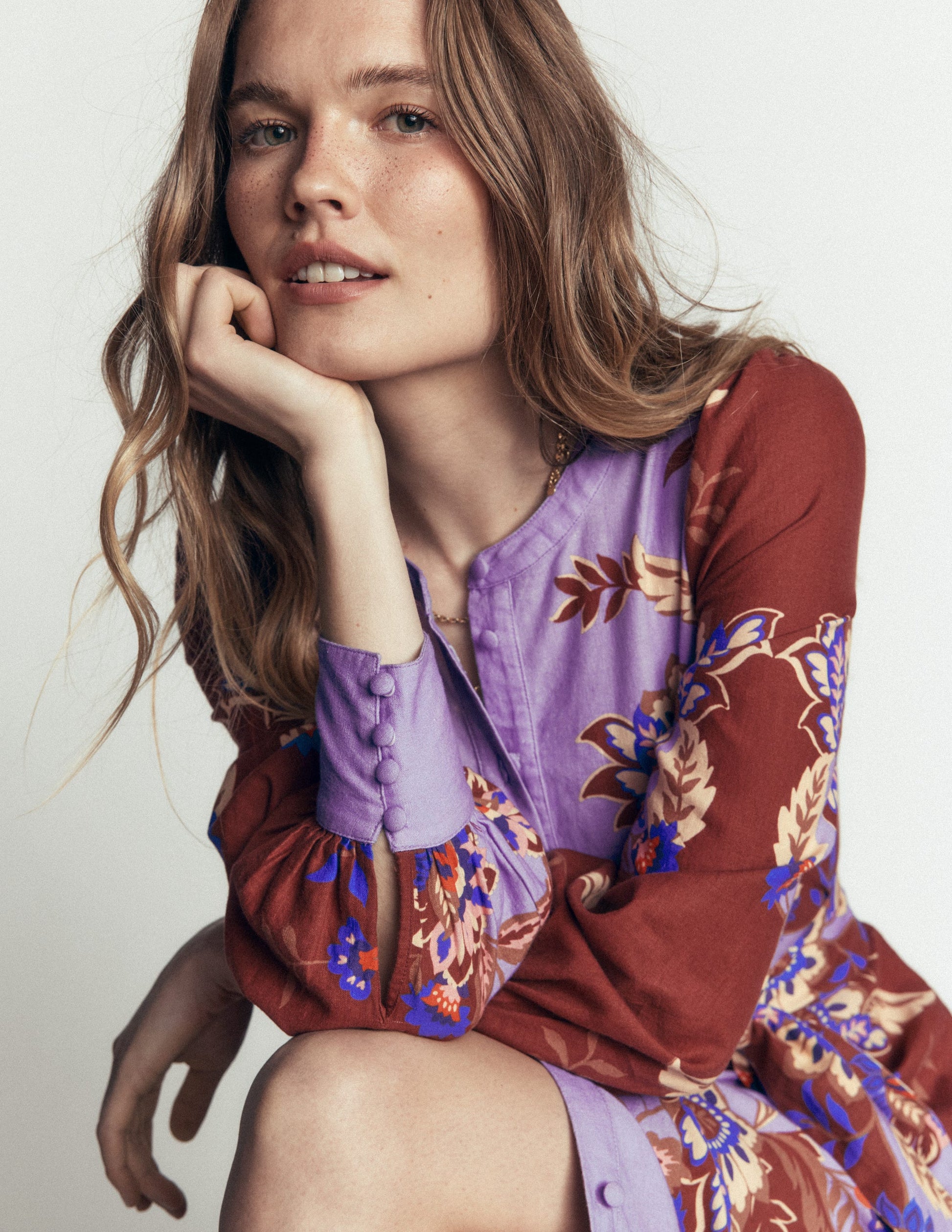 Blouson Sleeve Occasion Dress-Multi Super Bloom-2