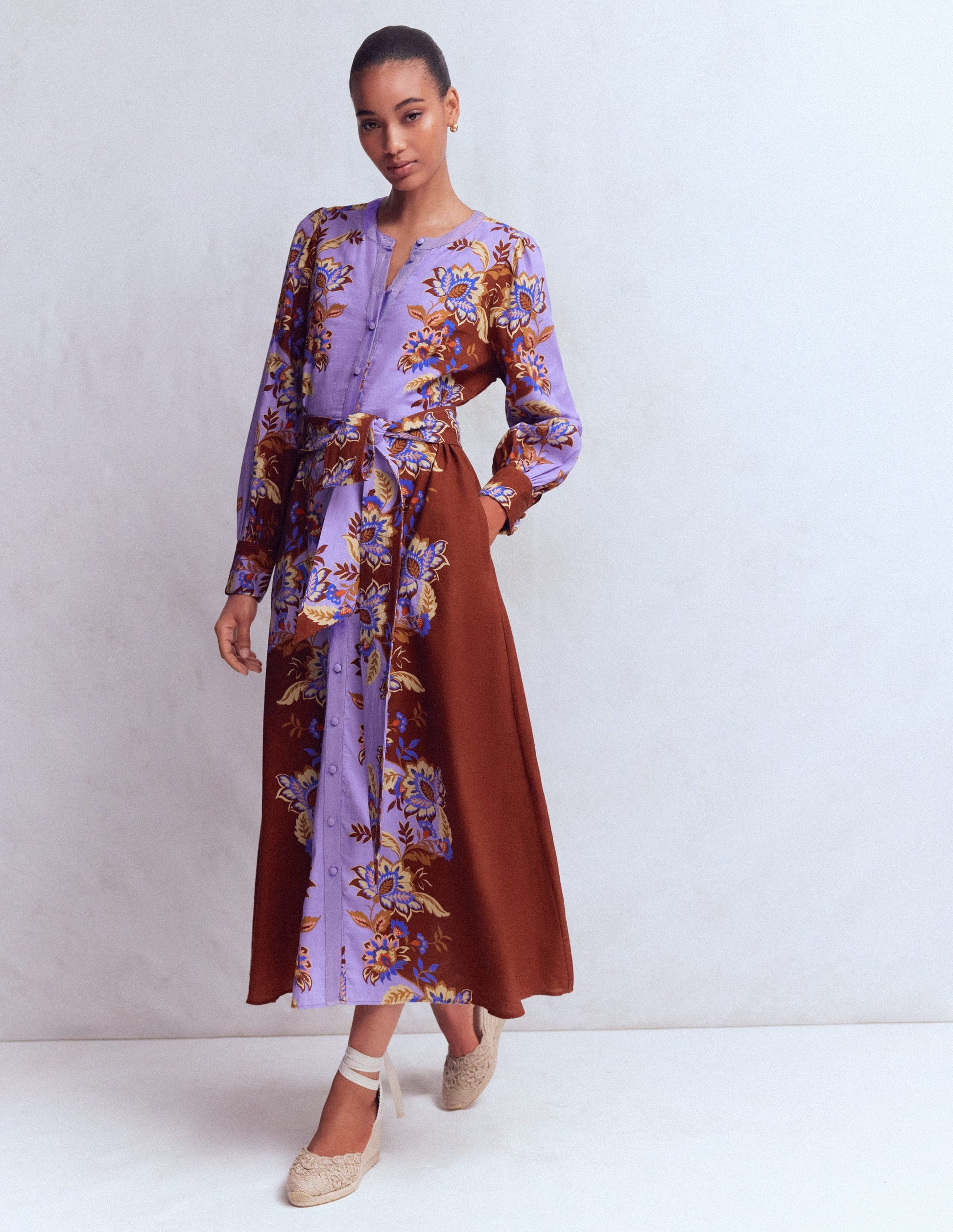 Blouson Sleeve Occasion Dress-Multi Super Bloom-5