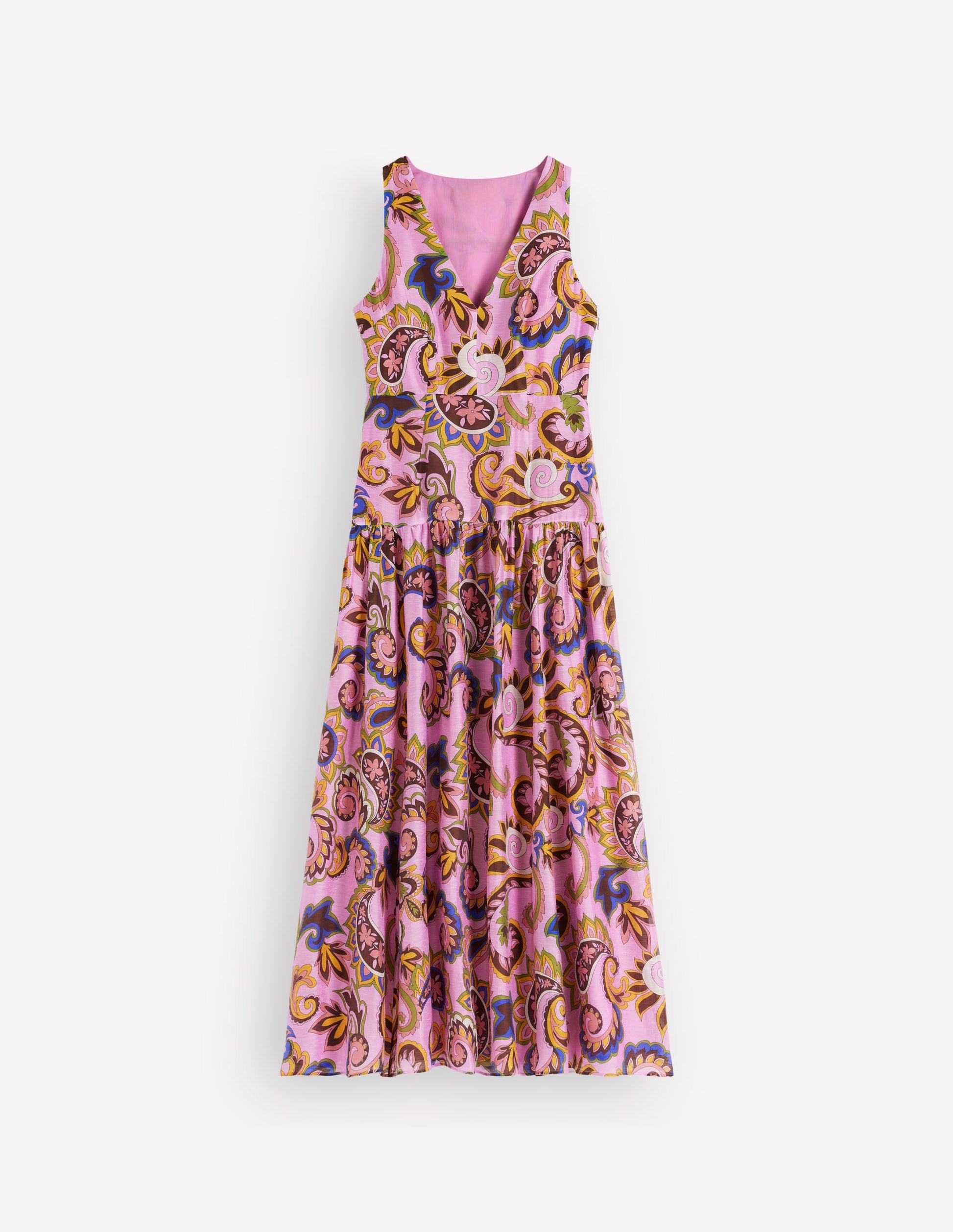 Drop Waist Sleeveless Dress-Multi Paisley Frenzy-6