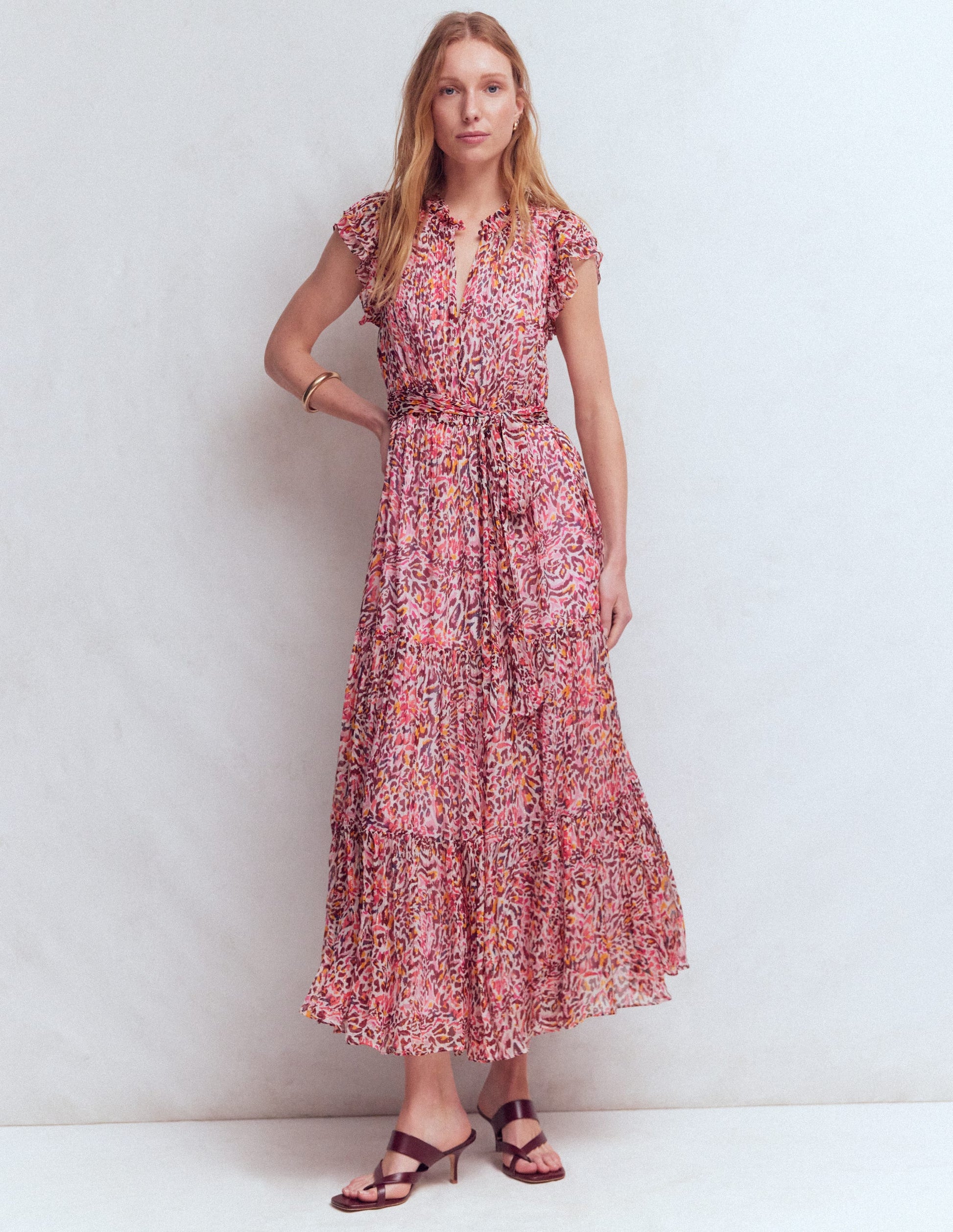 High Neck Sleeveless Dress-Multi Leopard Flow-7