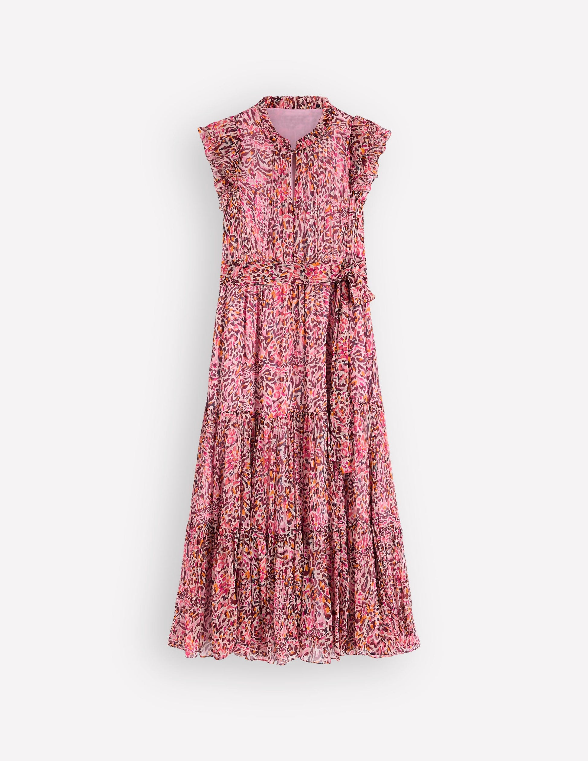 High Neck Sleeveless Dress-Multi Leopard Flow-8