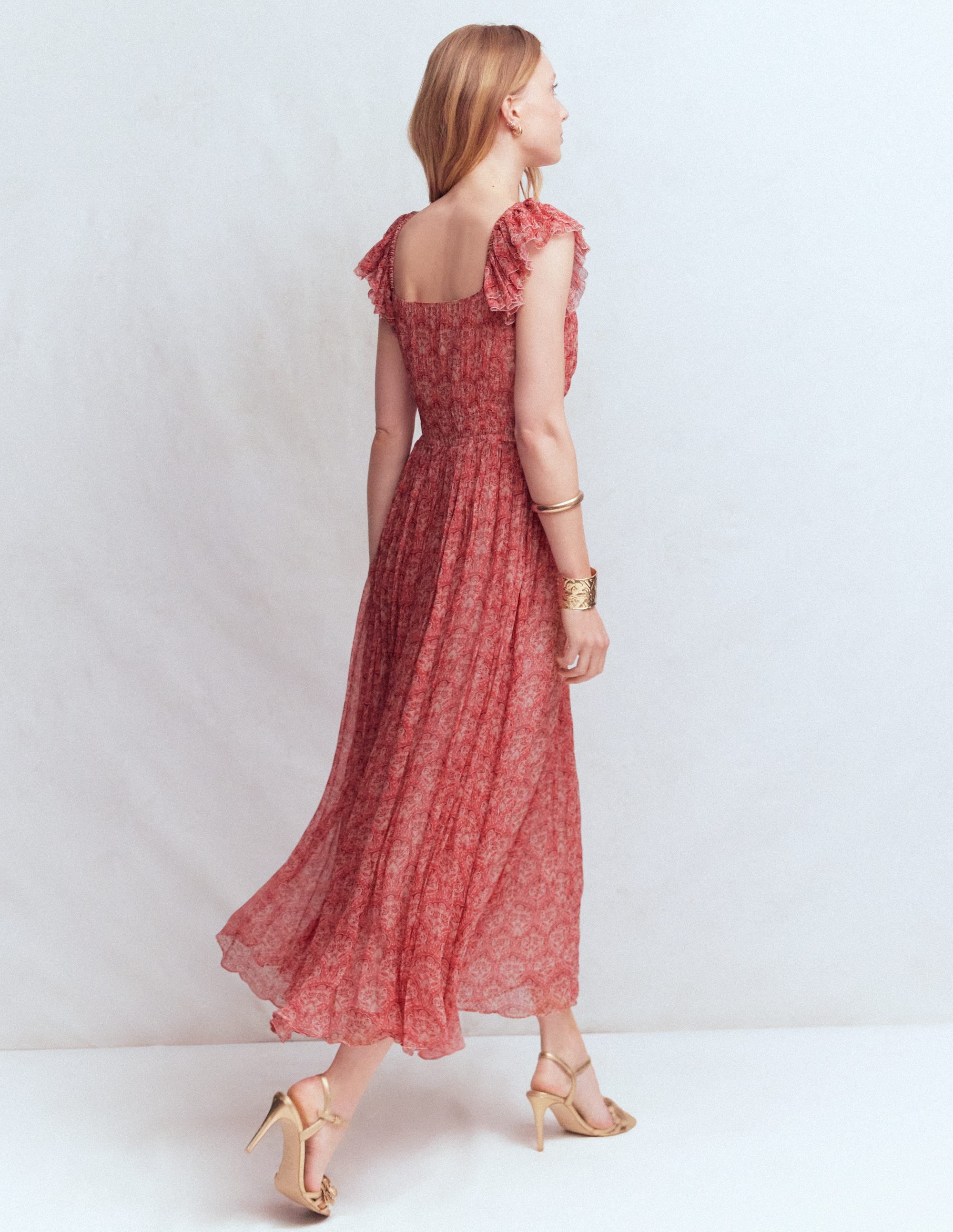 Crinkle Chiffon Maxi Dress-Pink Paradise Gardens - Image 3
