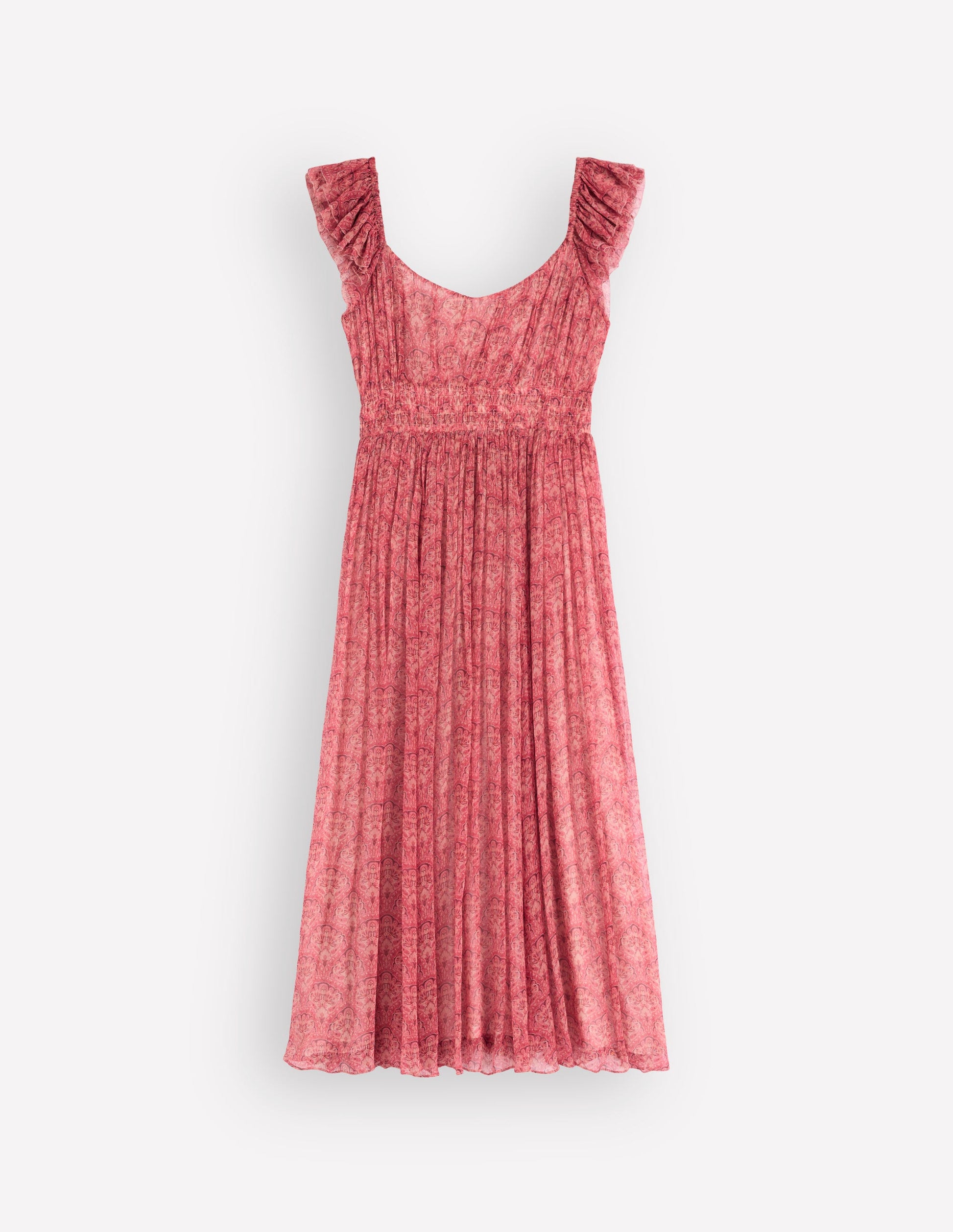 Crinkle Chiffon Maxi Dress-Pink Paradise Gardens-8