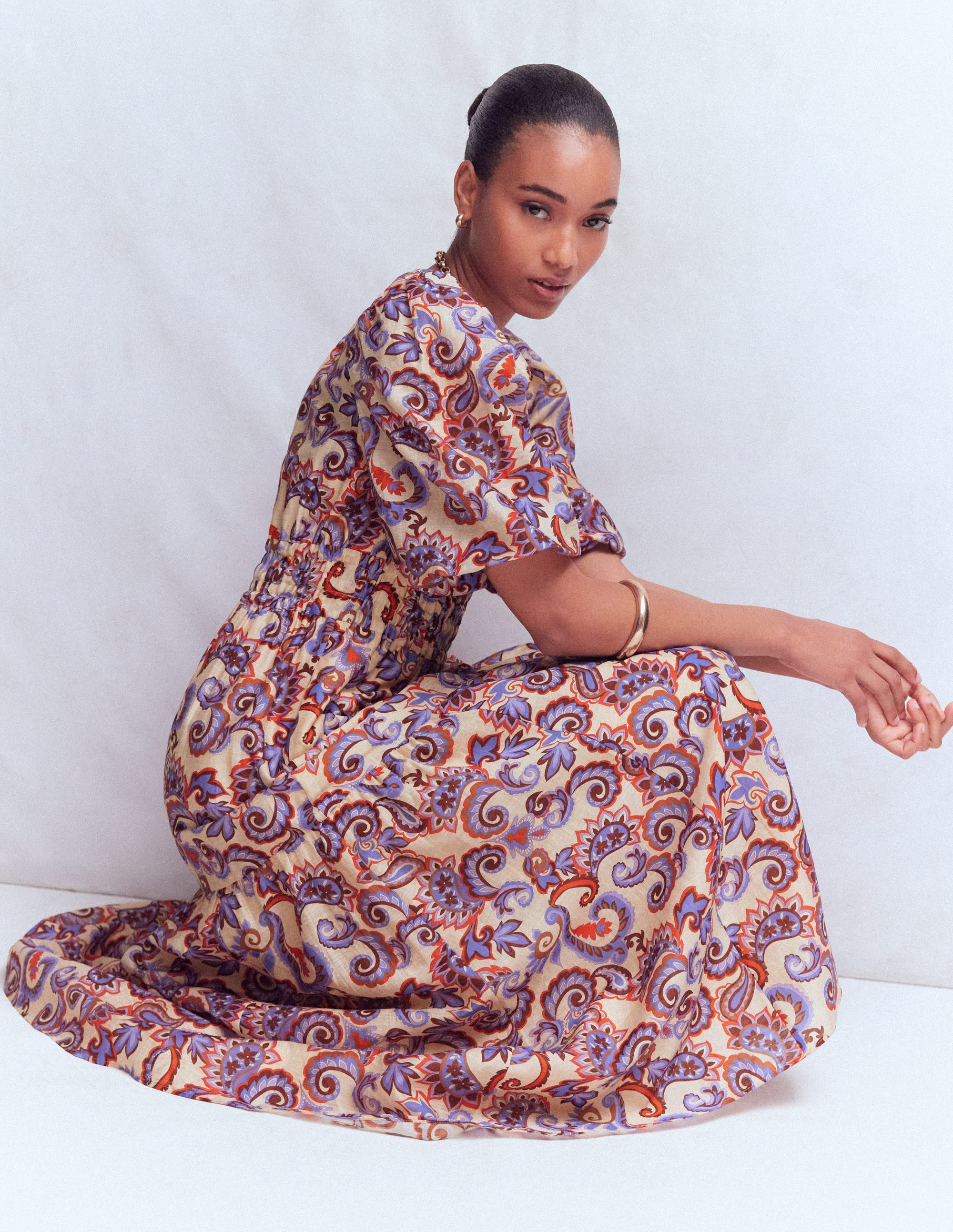 Irene Occasion Dress-Almond Milk, Paisley Frenzy - Image 5
