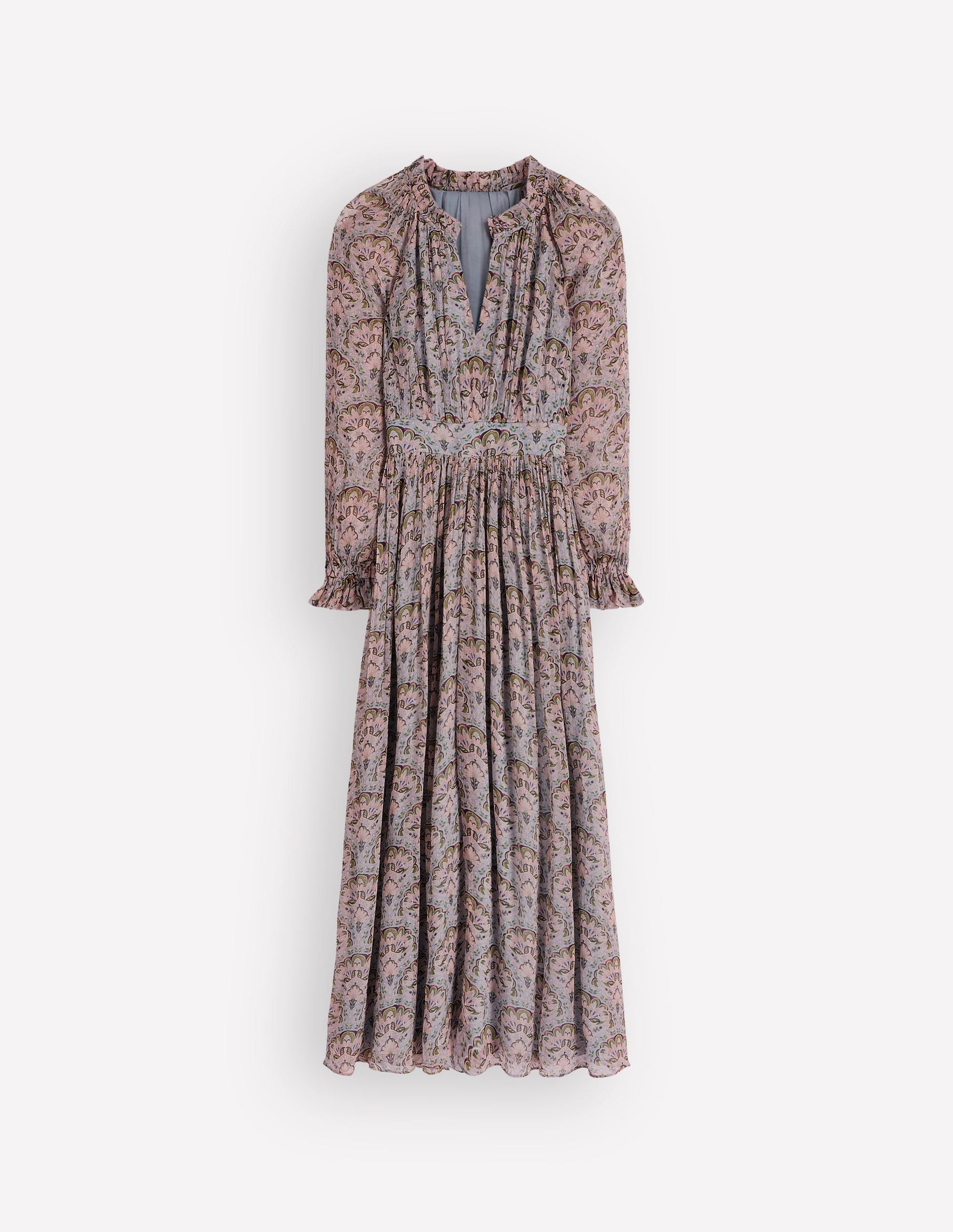 boden ruffle neck jersey midi dress BODEN Ruffle Neck Jersey Midi Dress