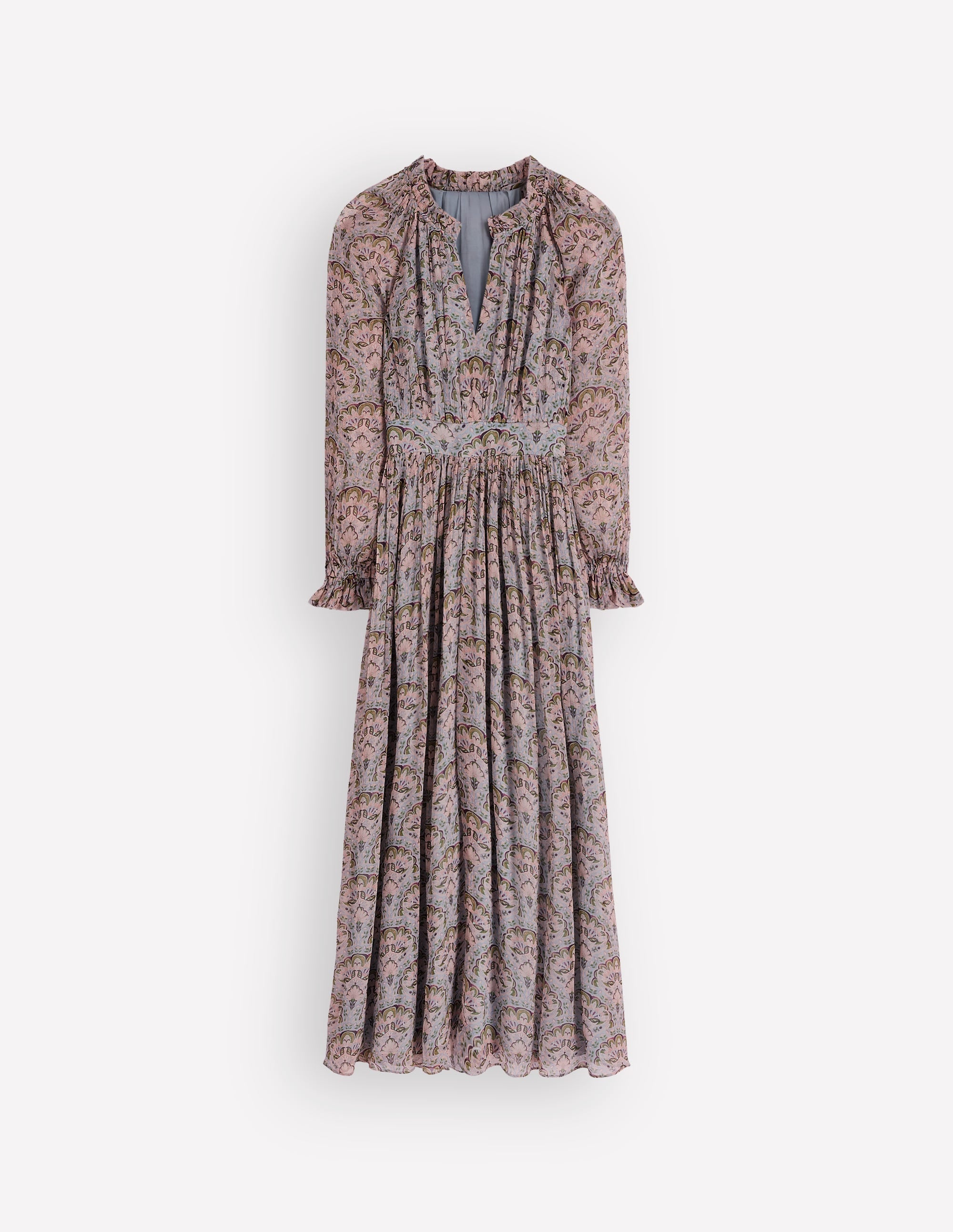 Romantic Ruffle Neck Dress-Multi Paradise Gardens - Image 8