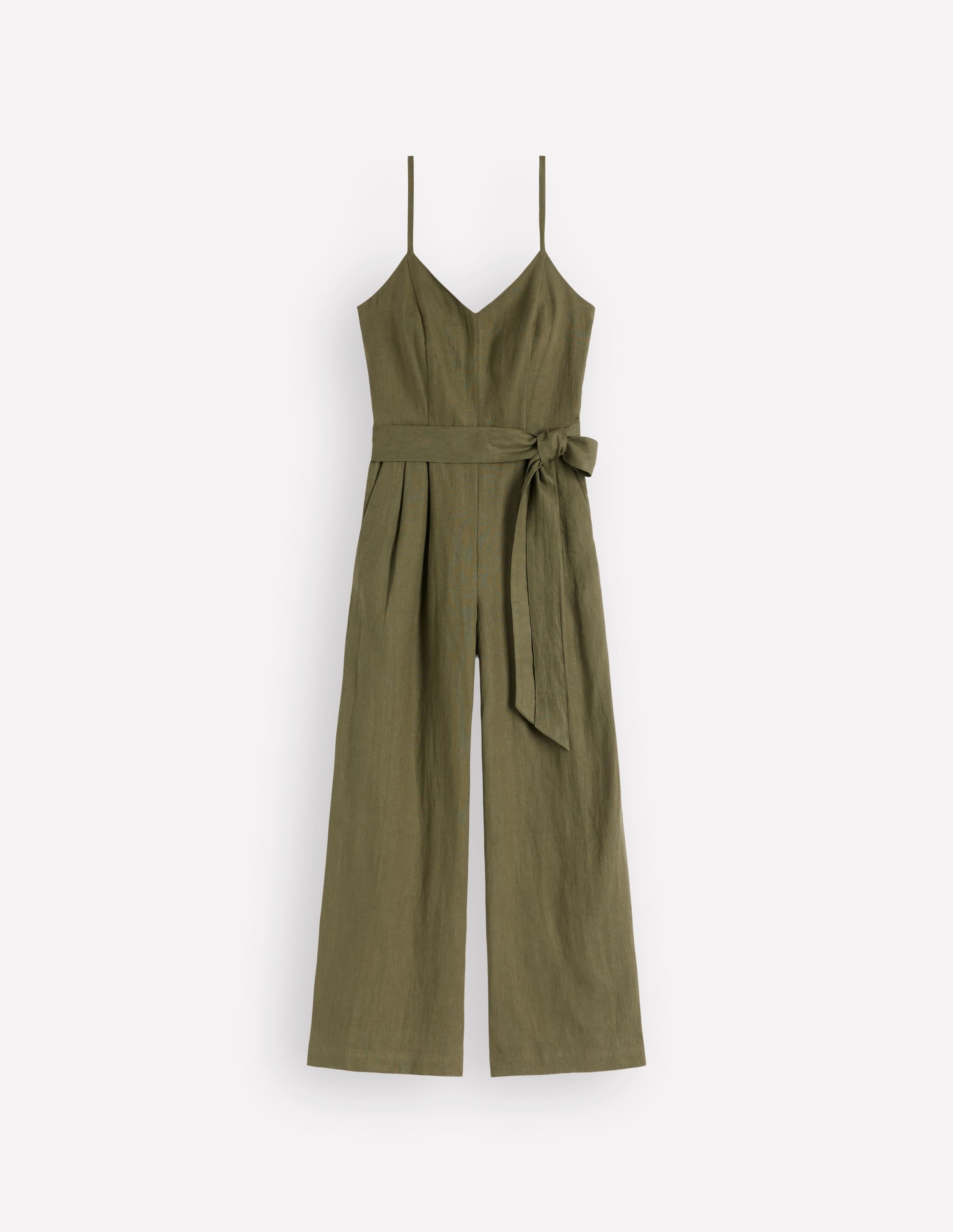 Strappy Linen Jumpsuit-Winter Moss - Image 7