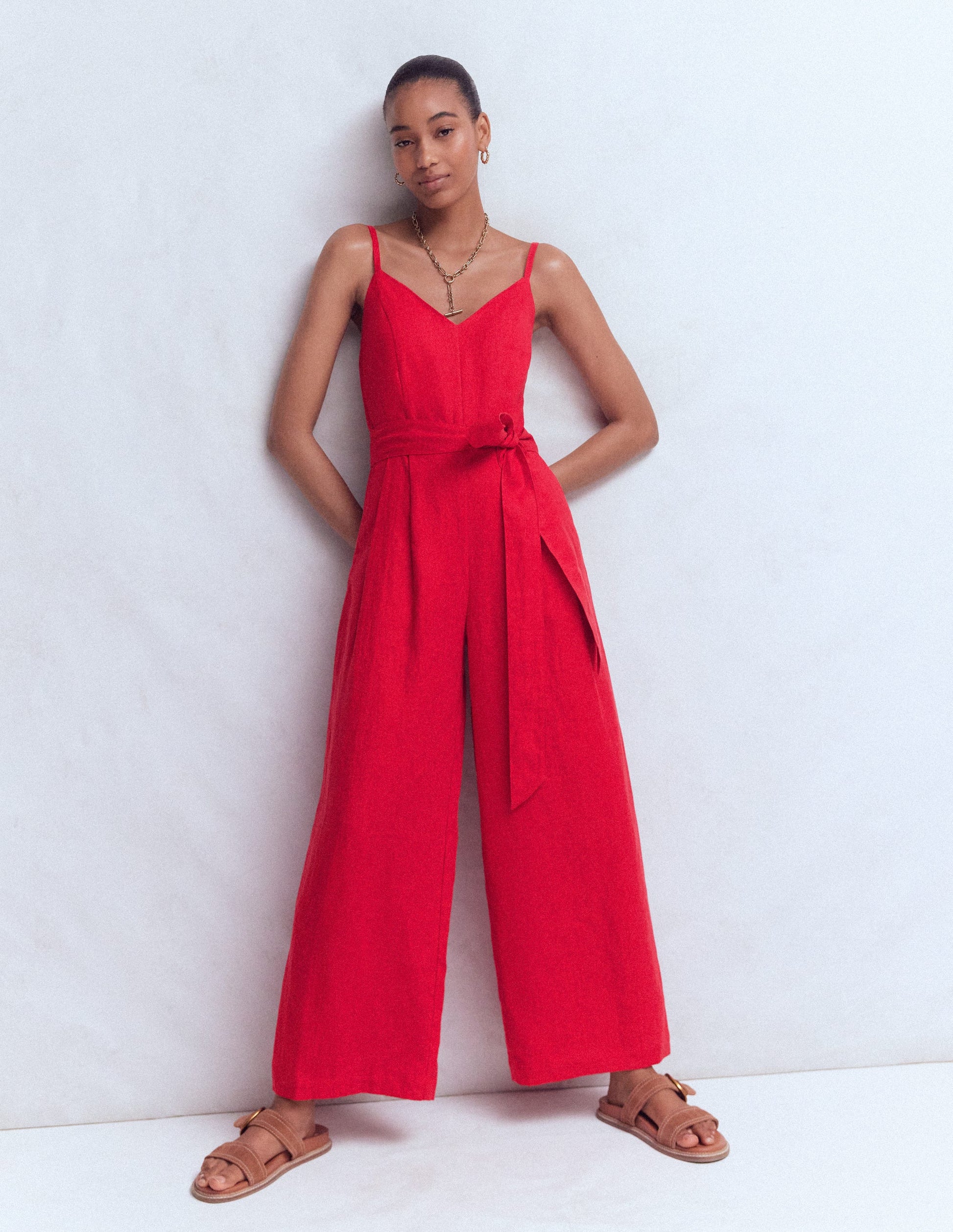 Strappy Linen Jumpsuit-Salsa | Boden UK