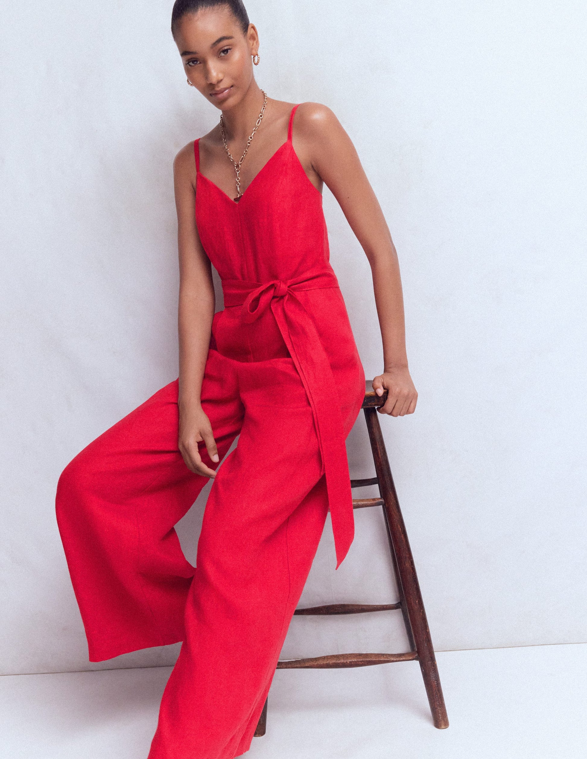 Strappy Linen Jumpsuit-Salsa-4