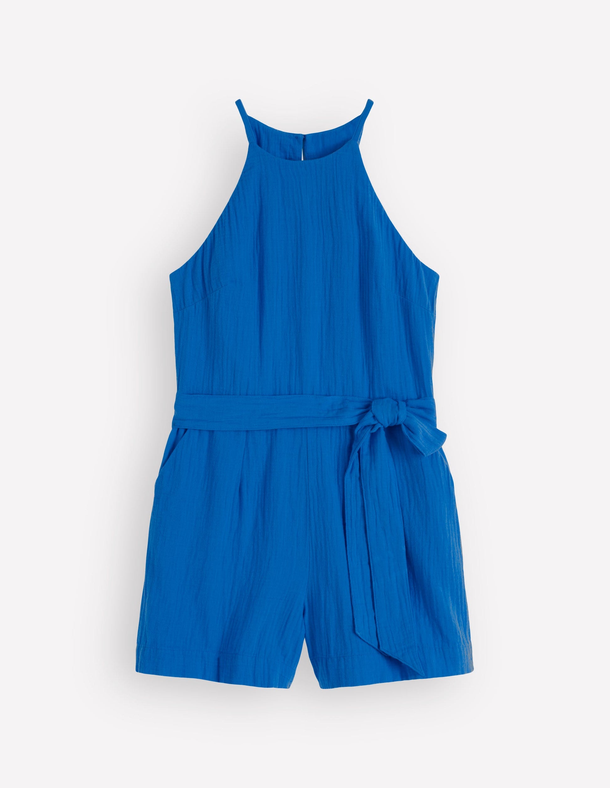 Rosa Double Cloth Playsuit-Kingfisher Blue-5
