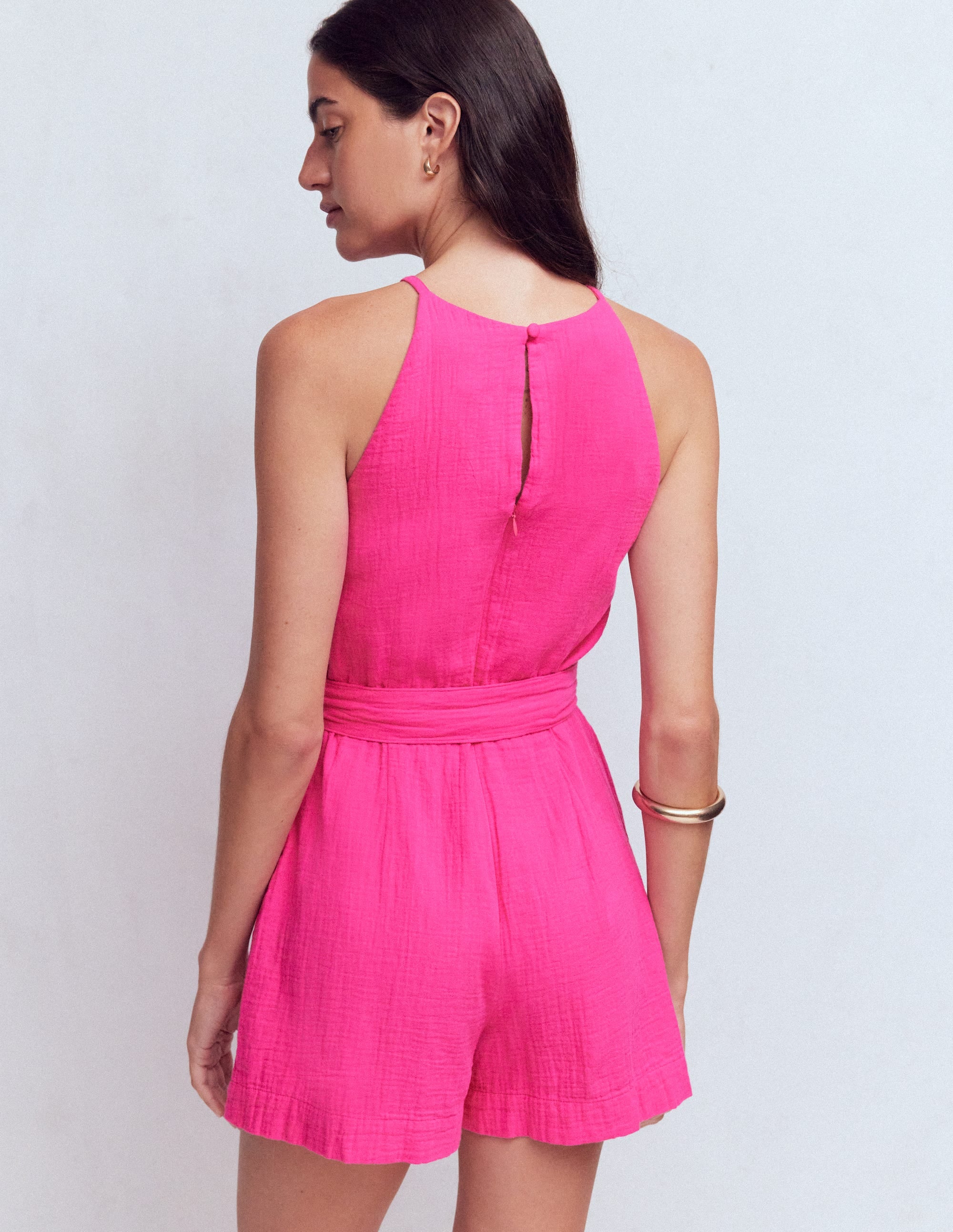 Rosa Double Cloth Playsuit-Pink Peony - Image 3