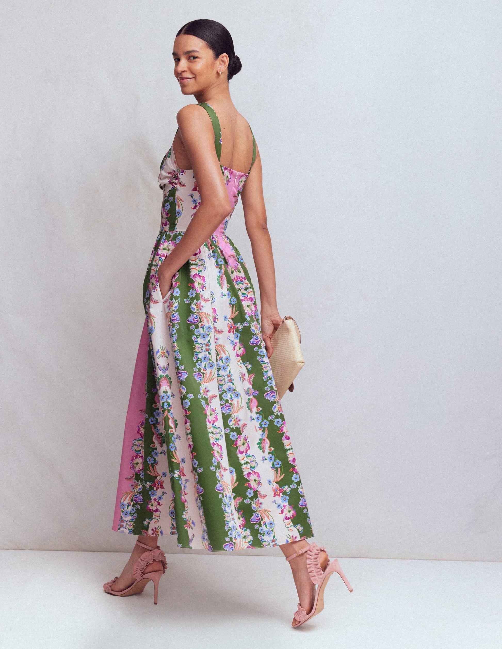 Fit and Flare Midi Dress-Orchid Canopy Stripe | Boden UK Fit and Flare Midi Dress-Orchid Canopy Stripe | Boden UK