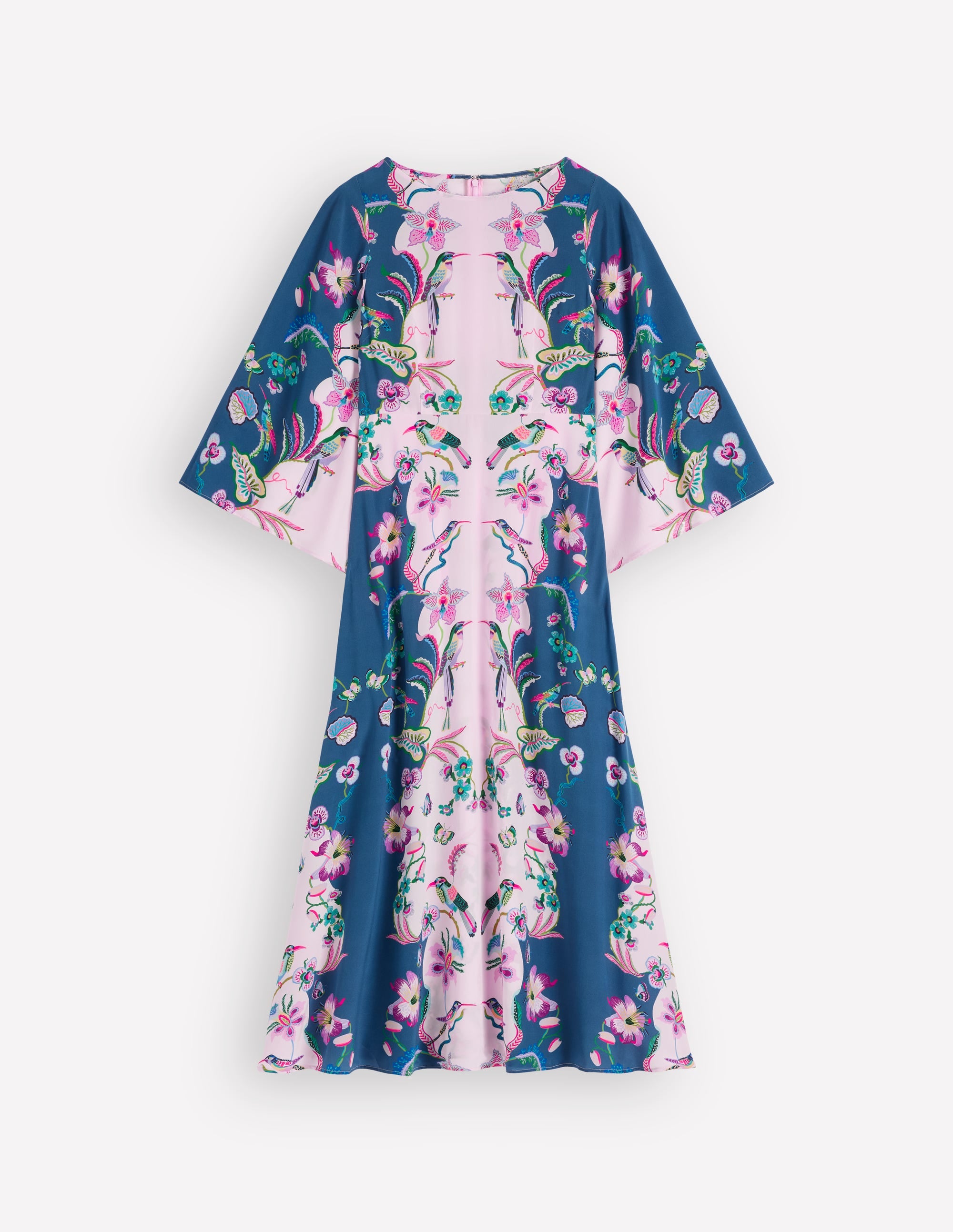 Angel Sleeve Boat Neck Dress-Tourmaline Blue, Orchid Canopy - Image 6