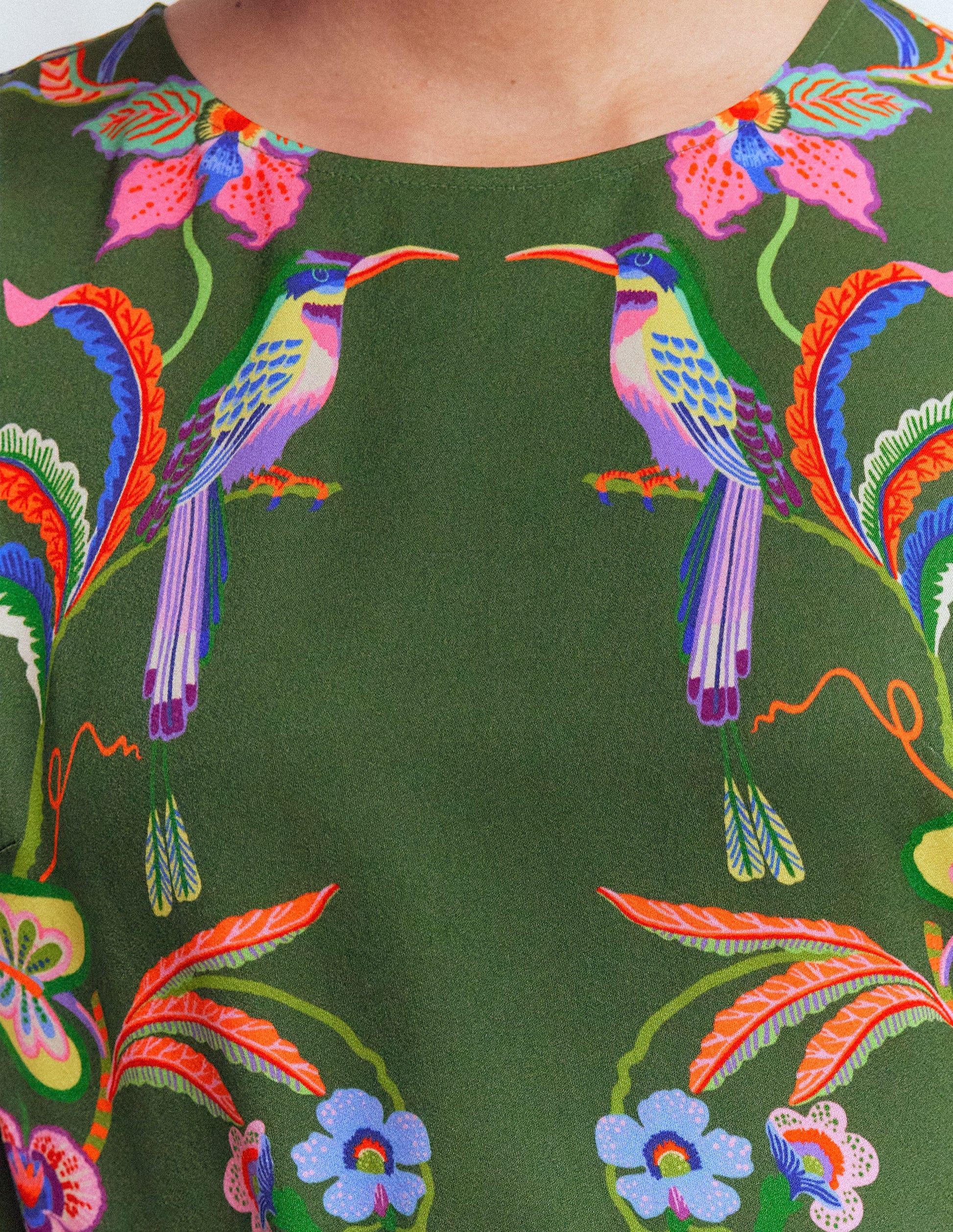 Flared Sleeve Shift Dress-Multi, Orchid Canopy-2