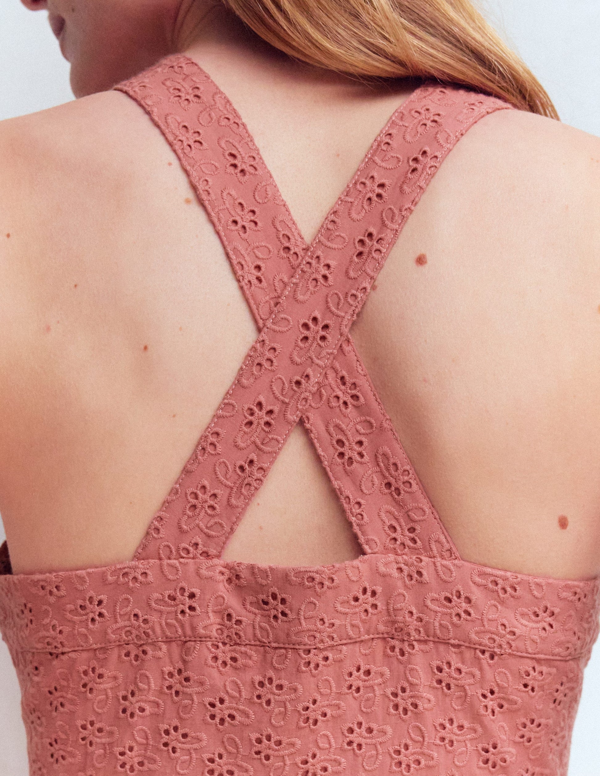 Cross Back Broderie Midi Dress-Vintage Rose Broderie-3