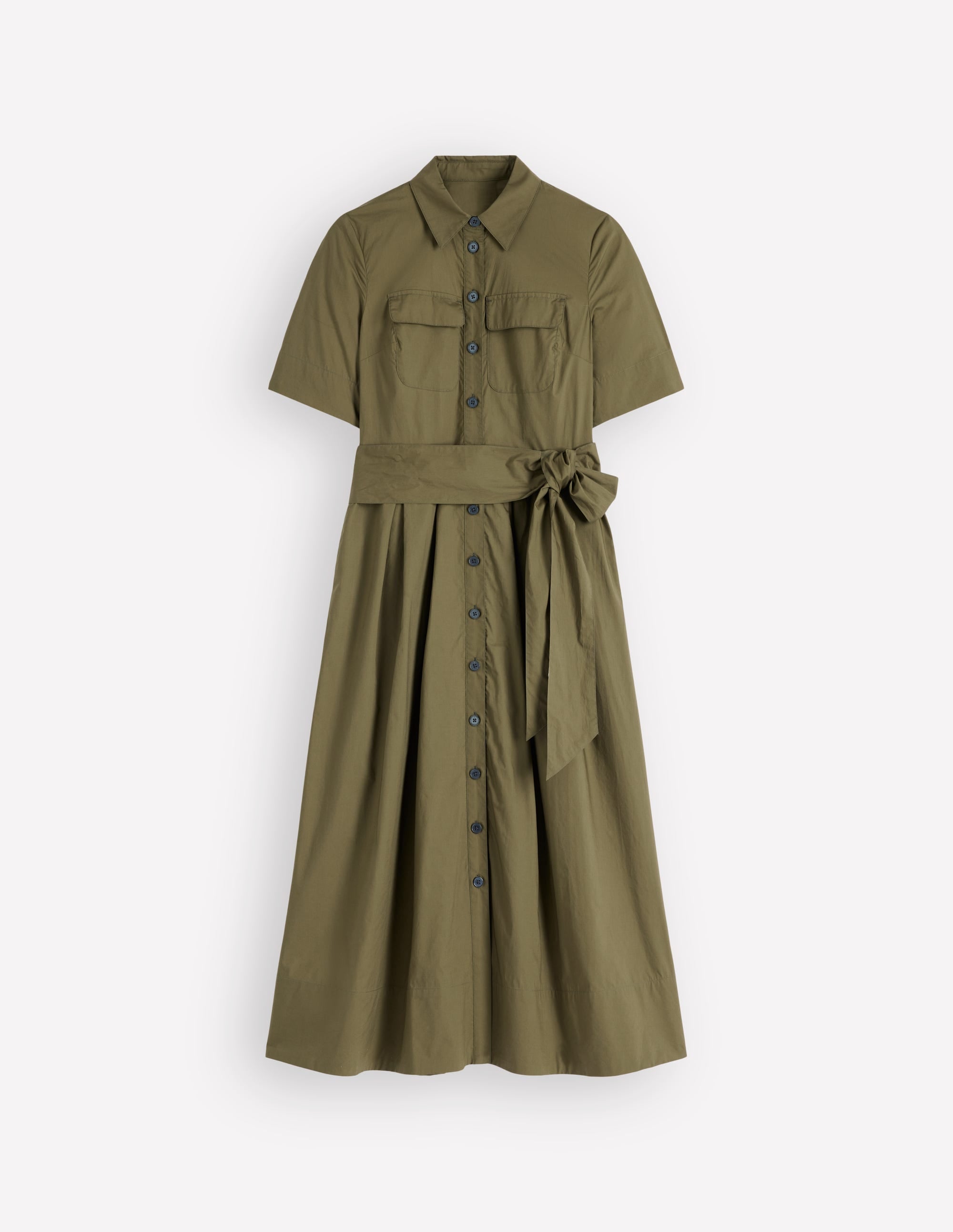 Zoe Short Sleeve Shirt Dress-Woodland Green - Image 5