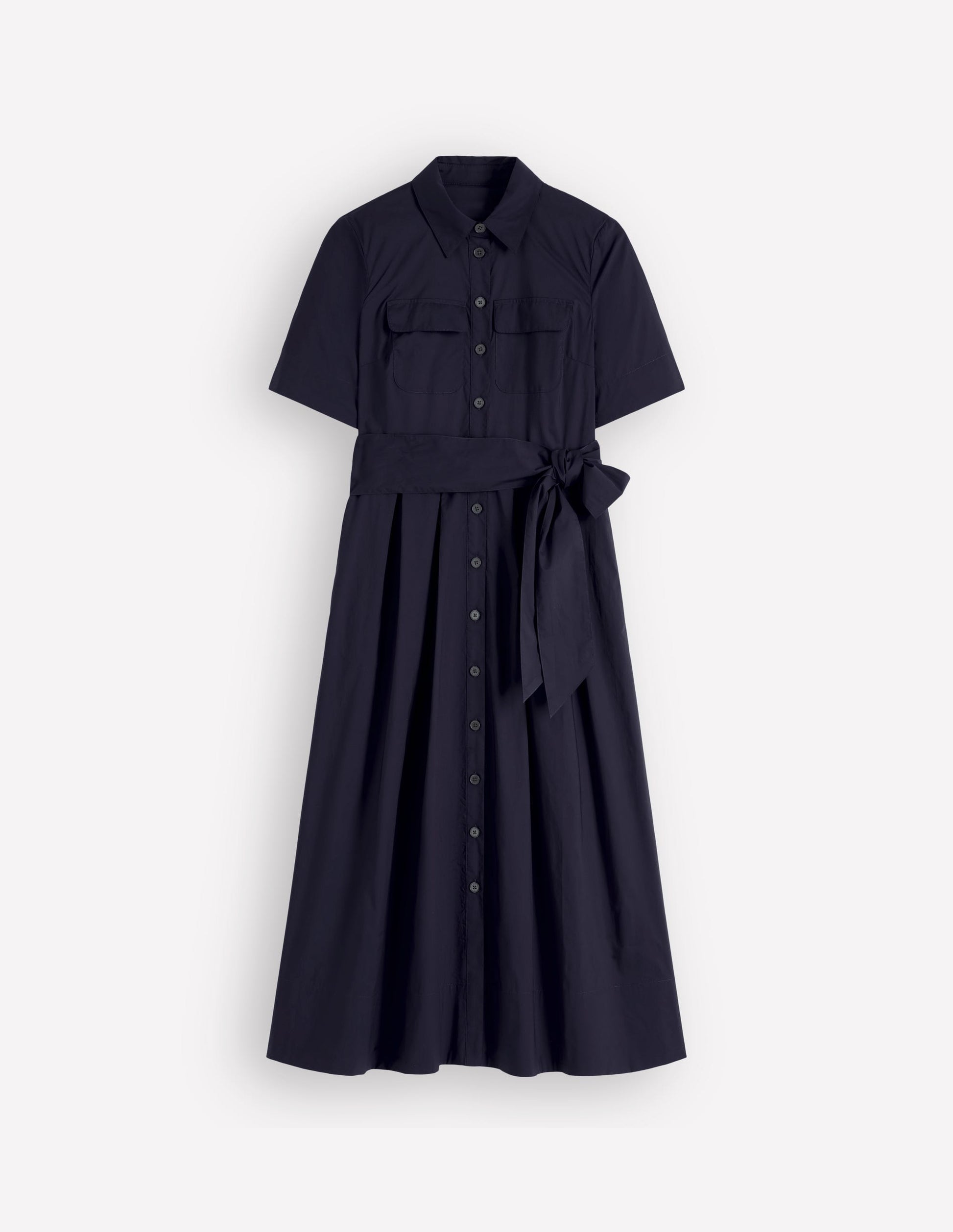 Zoe Short Sleeve Shirt Dress-Navy-5