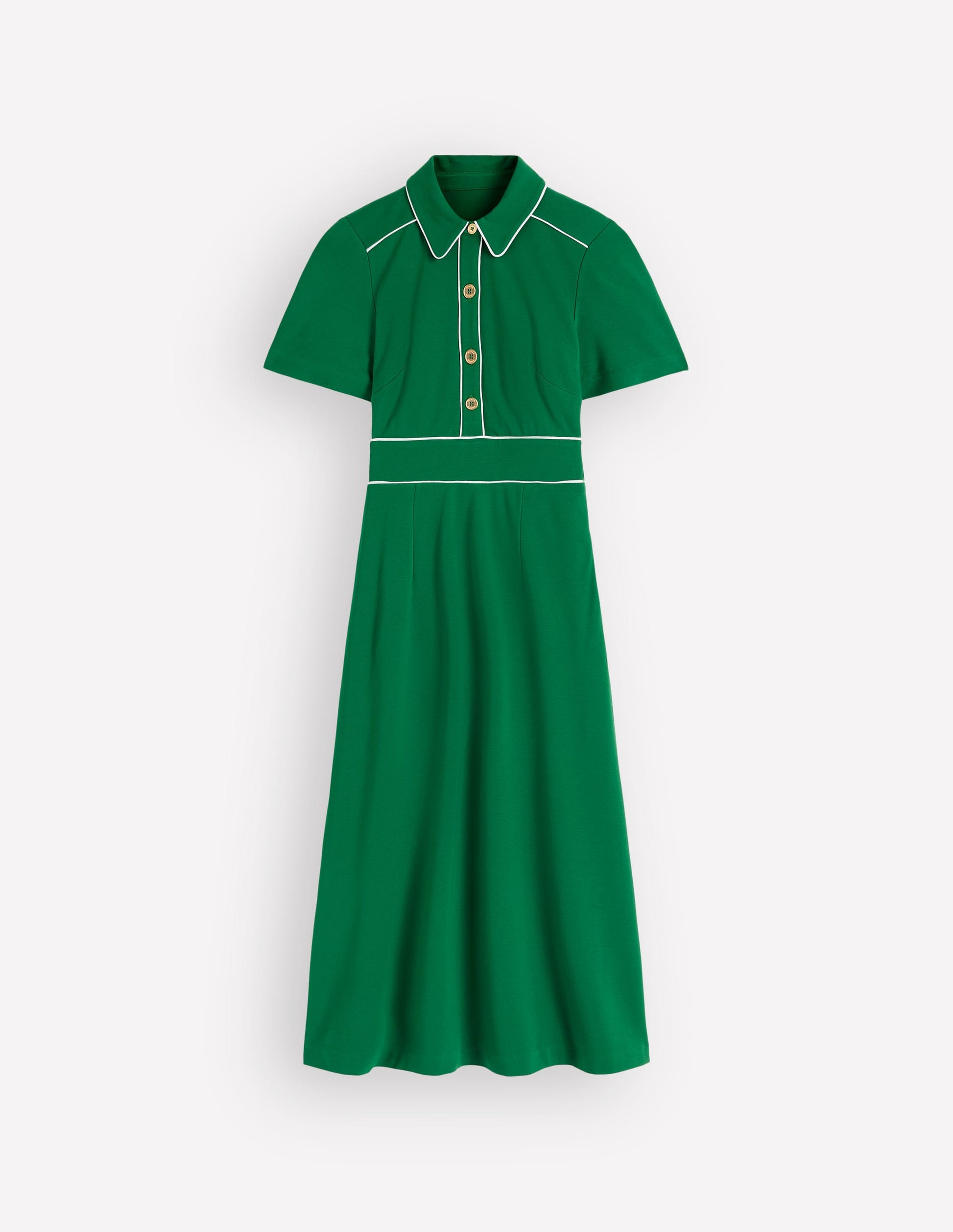 Etta Piping Trim Ponte Dress-Fresh Green-6