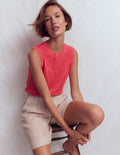 Agnes Linen Tank-Pink