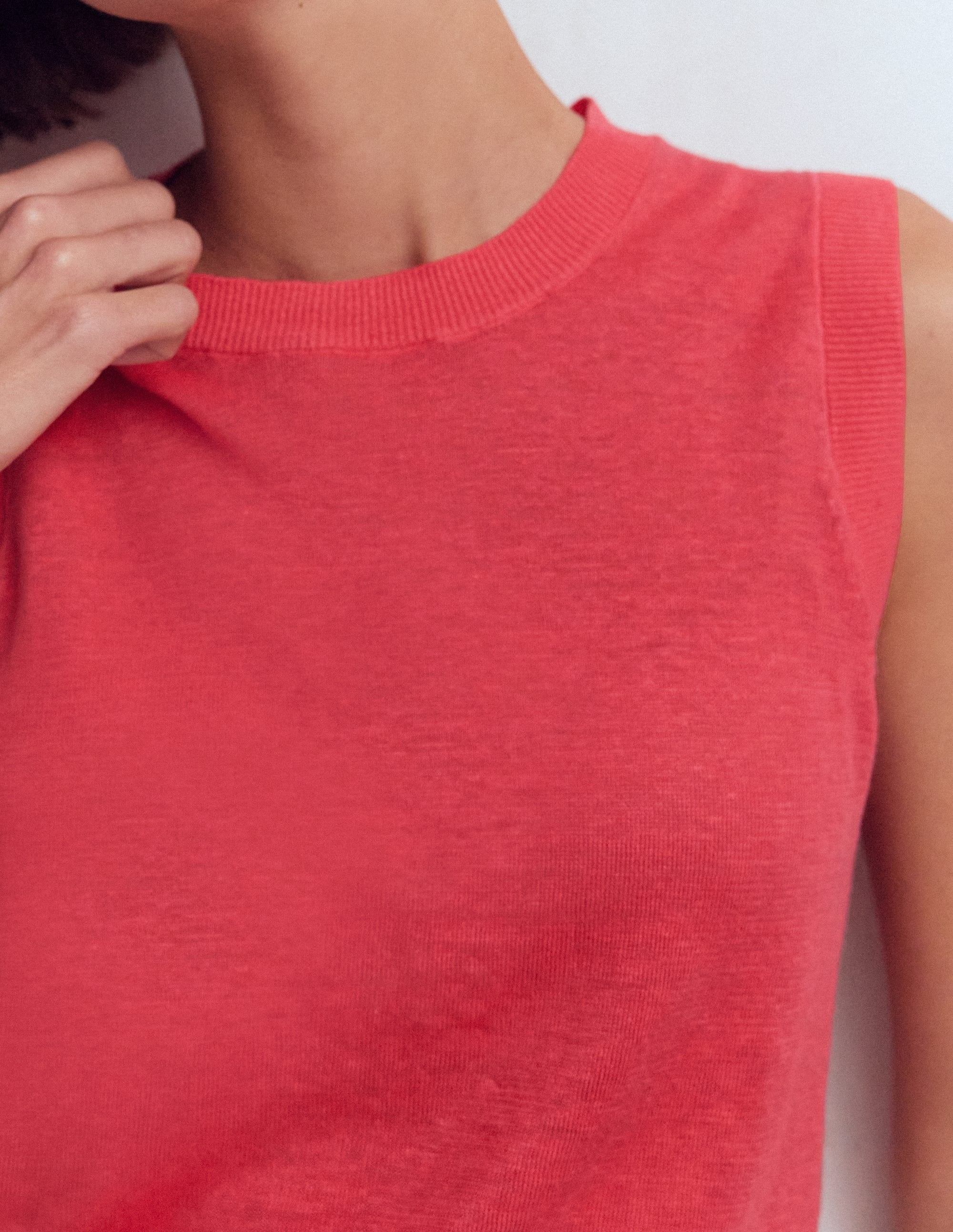 Agnes Linen Tank-Pink - Image 2